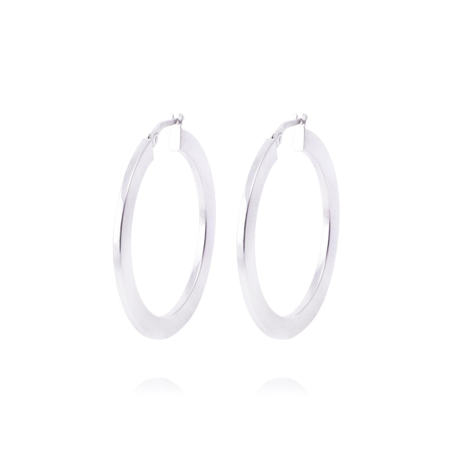 Aros de Plata Esterlina 925 Argollas Planas-2