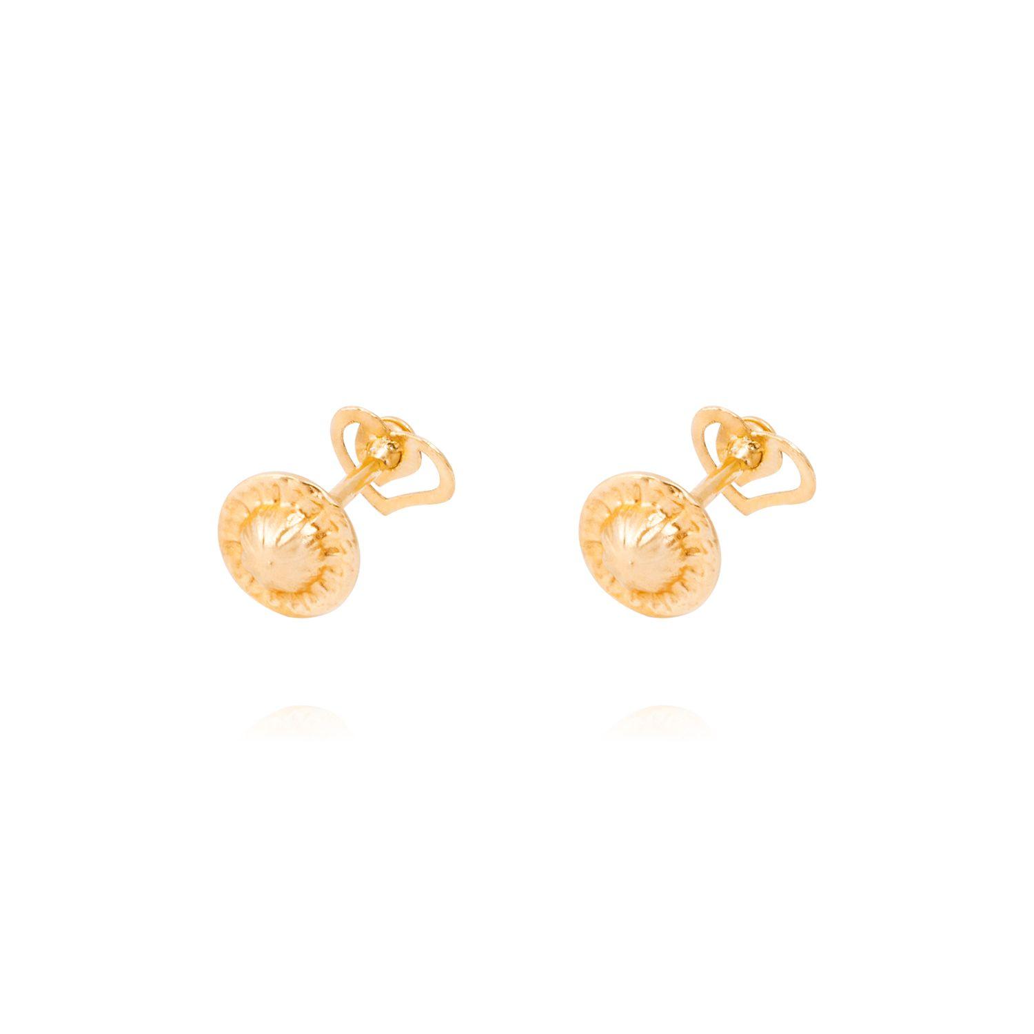 Aros de Oro Amarillo 18kt Corazón con Circonita-2