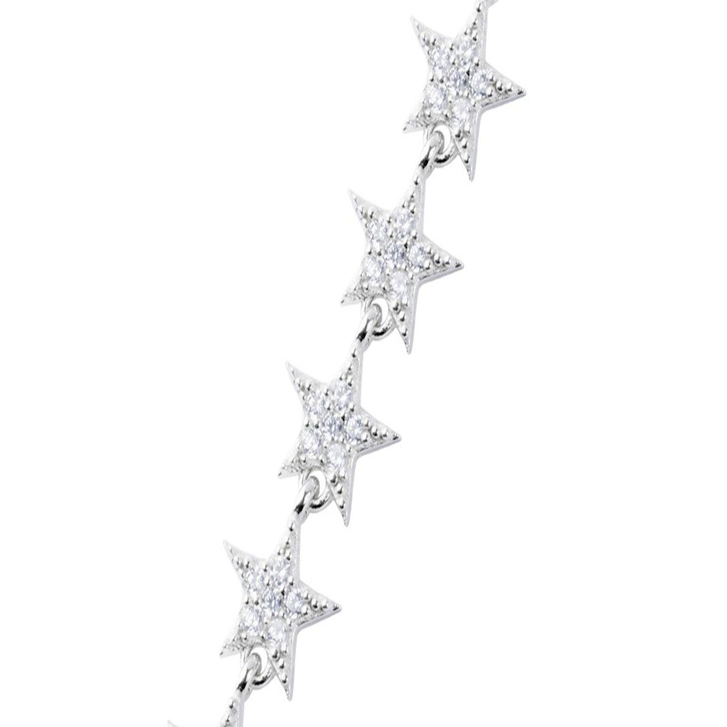 Pulsera Plata Esterlina 925 Estrella Colgantes Revestido-2