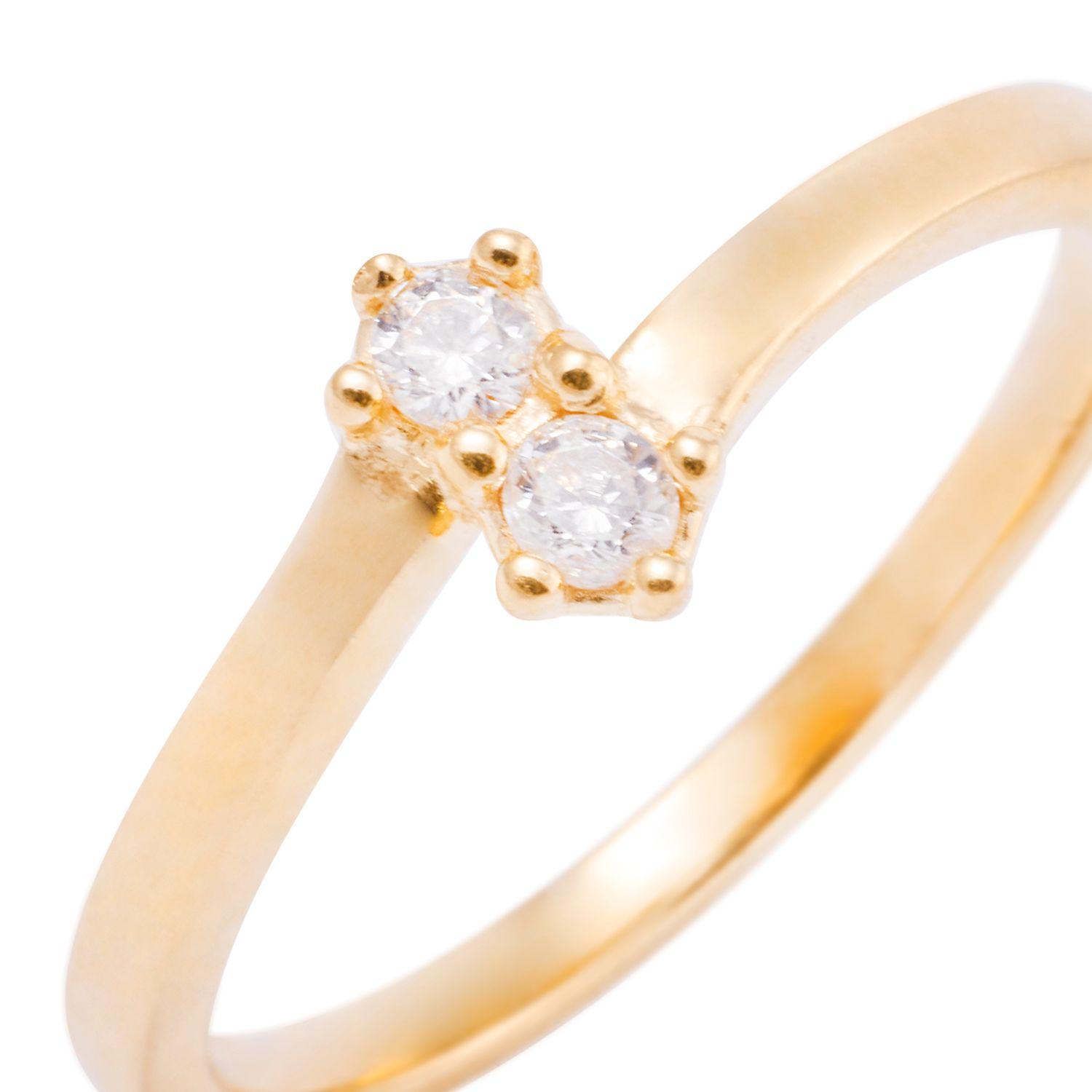 Anillo Compromiso de Oro 18Kt Solitario doble-1