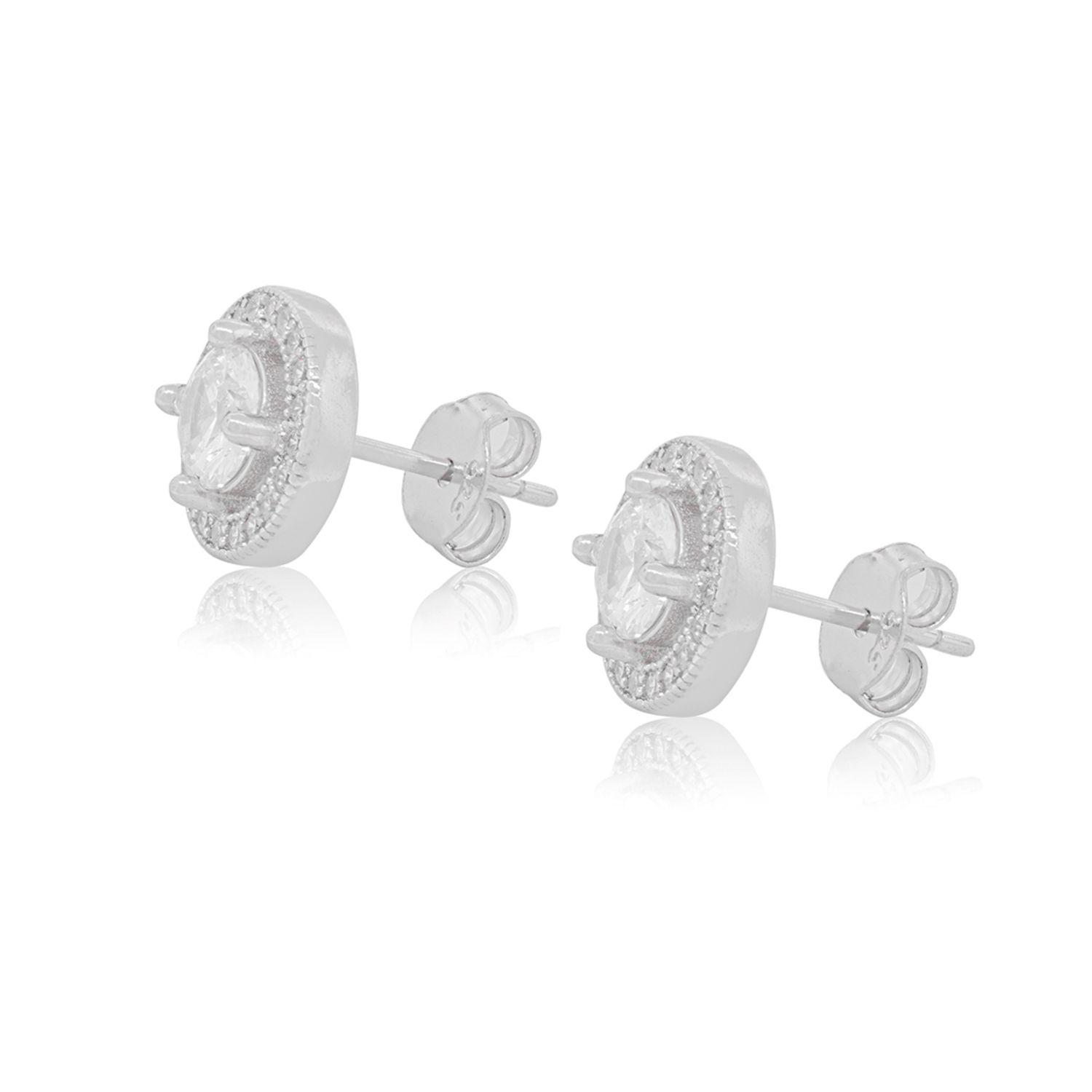 Aros de Plata Esterlina 925 Platillo Circon-2