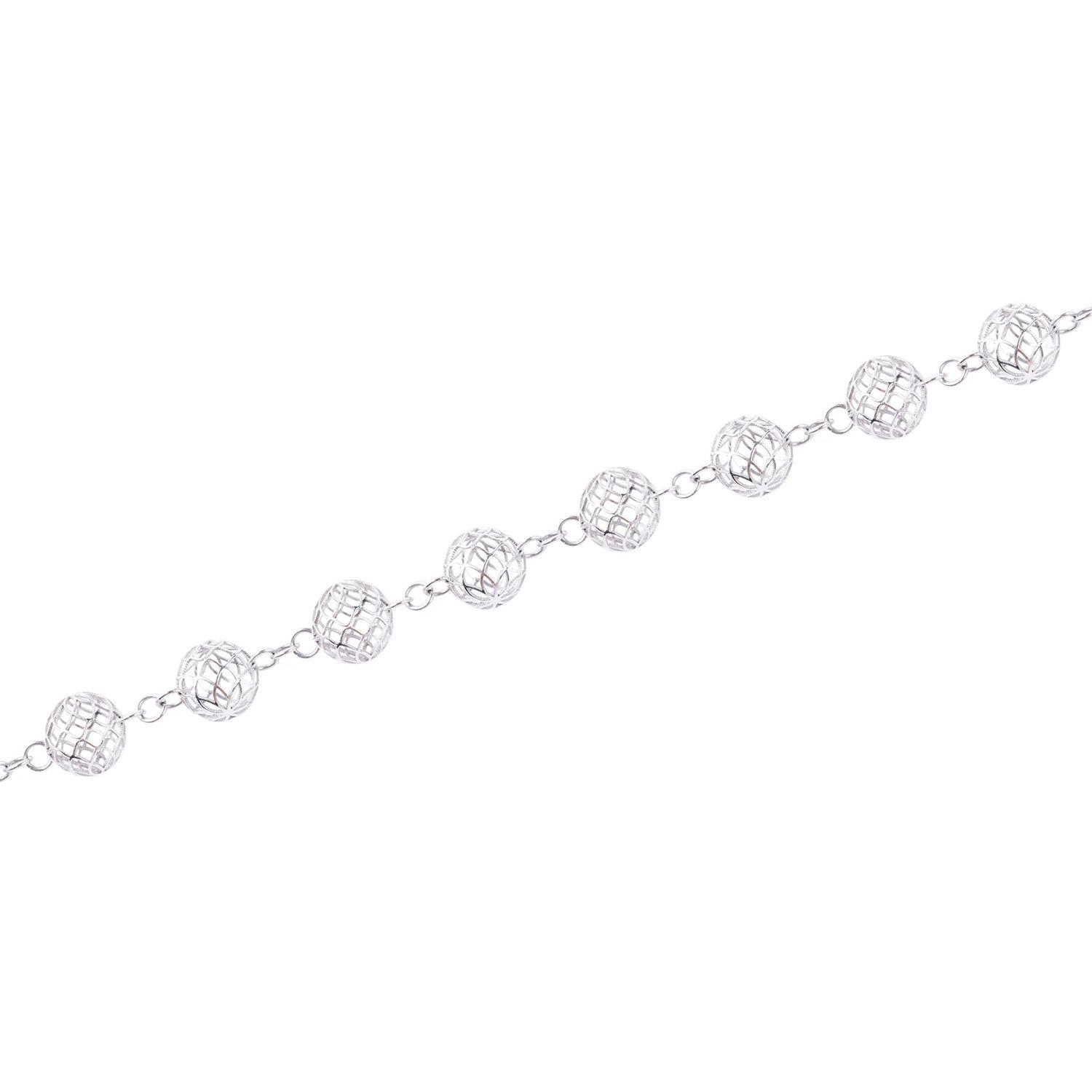 Pulsera Oro Blanco 18kt Esferas-2