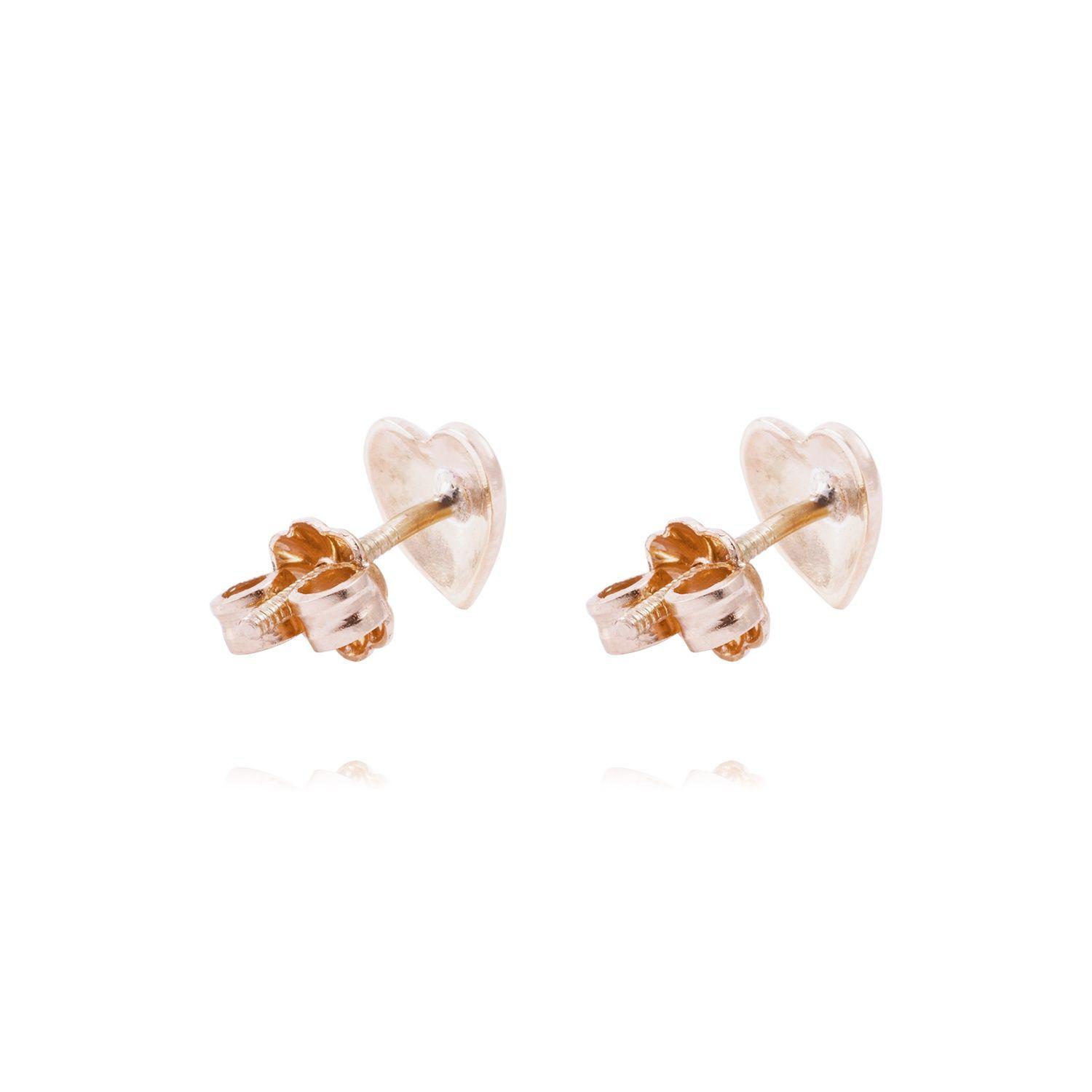Aros Oro Miel 18kt Corazón Liso-2
