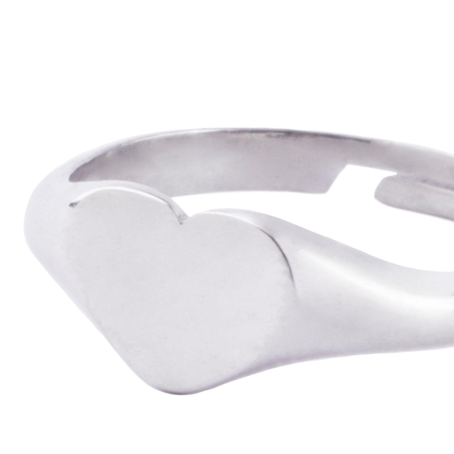 Anillo de Plata Esterlina 925 Corazón Sello-1