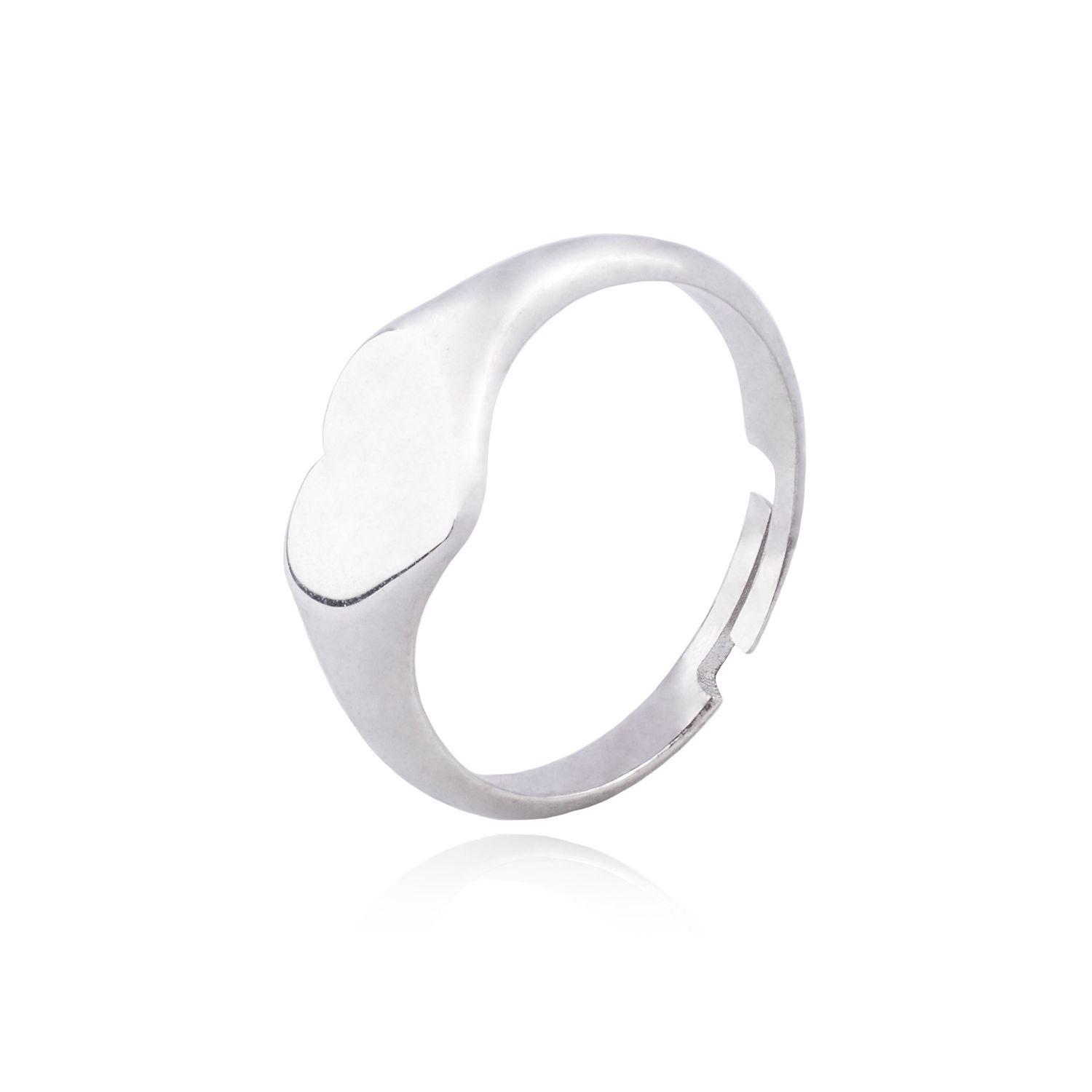 Anillo de Plata Esterlina 925 Corazón Sello-2