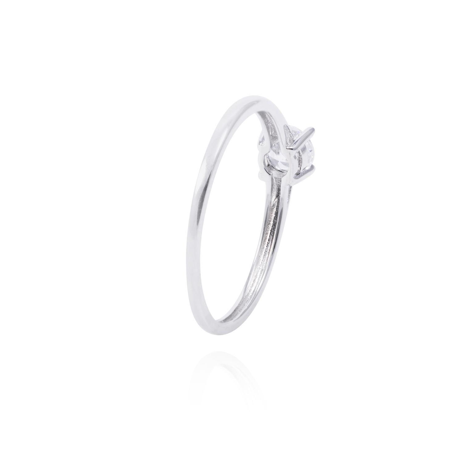 Anillo de Plata Esterlina Solitario con Circonita-2