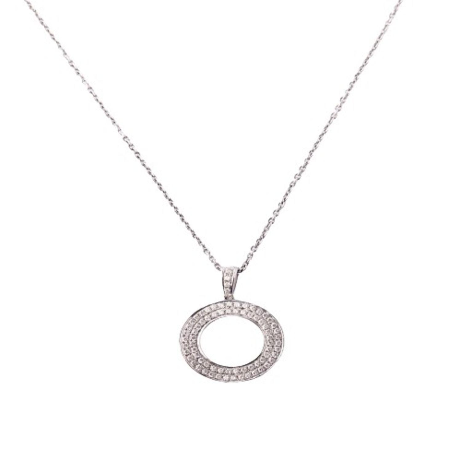 Collar de Oro 18kt con Diamante  Modelo Círculo 62 Puntos-0