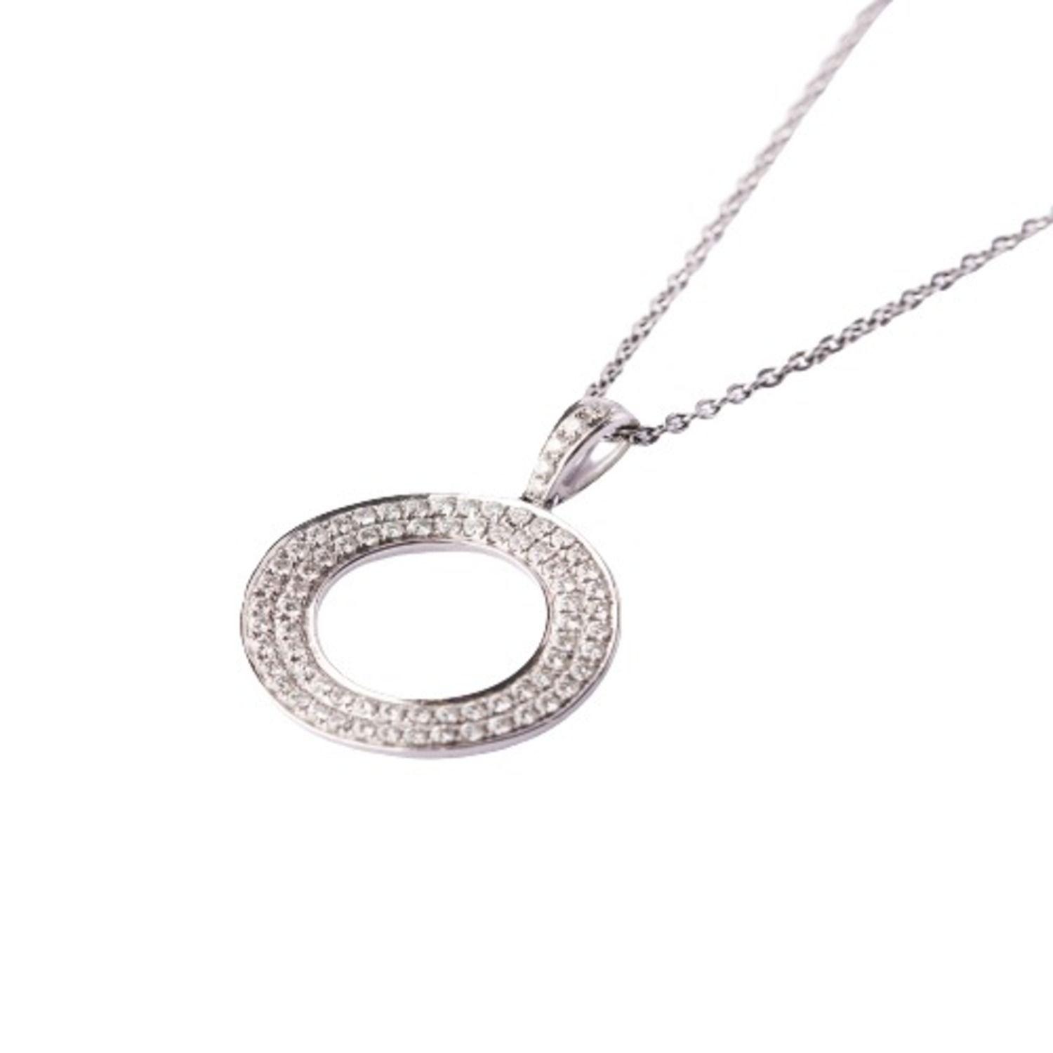 Collar de Oro 18kt con Diamante  Modelo Círculo 62 Puntos-2