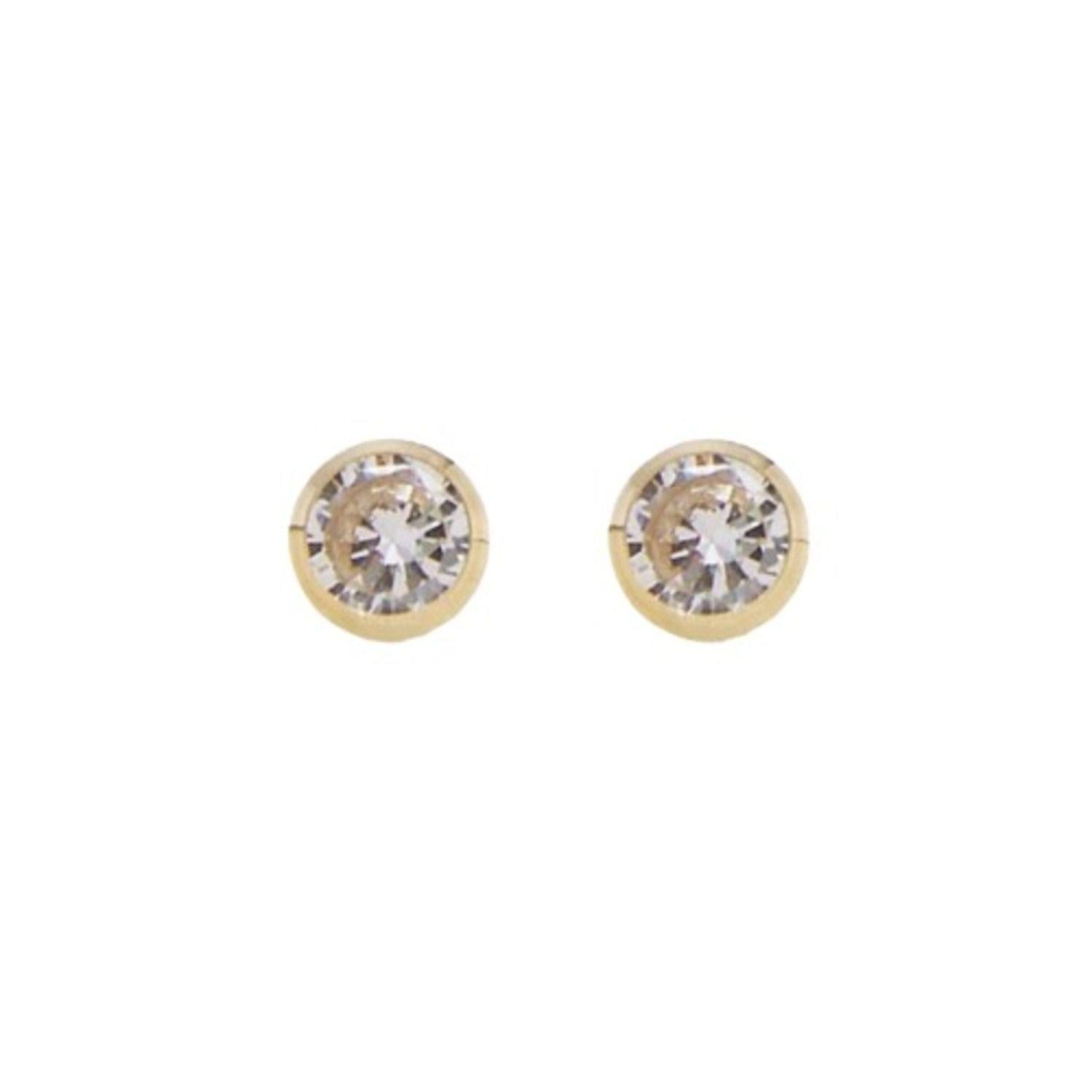 Aros de Oro 14kt Circon Punto-1