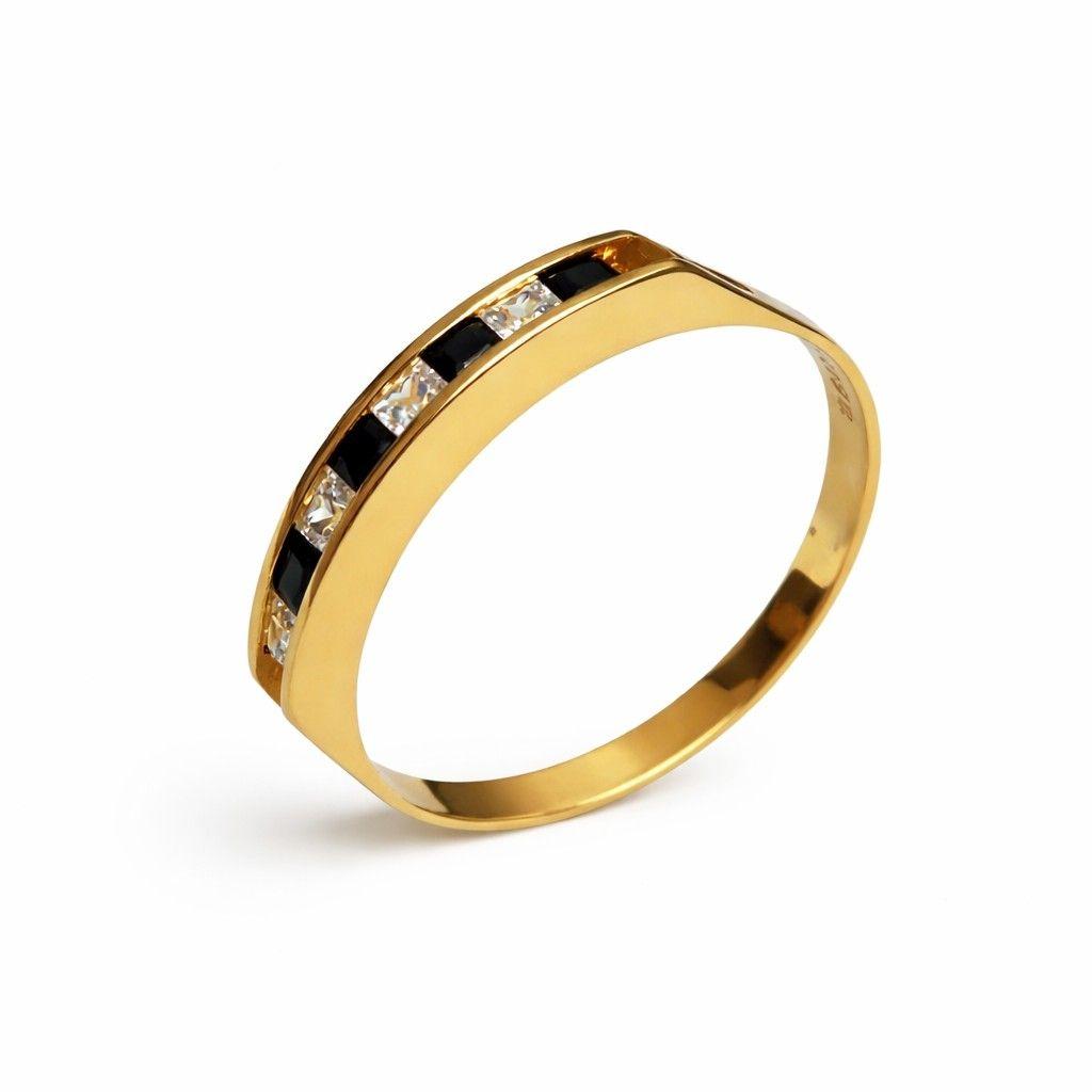 Anillo Oro Amarillo 18kt Bitono en Riel-2