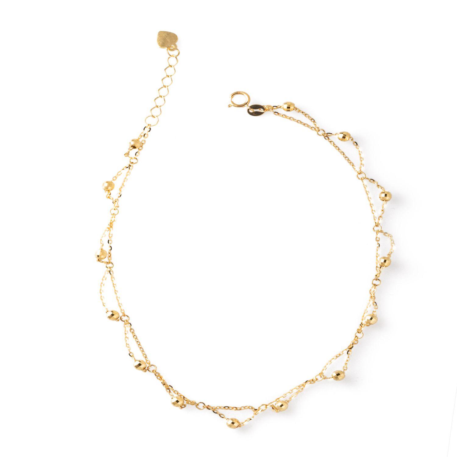 Pulsera de Oro 18kt Bolitas Entrelazadas-2