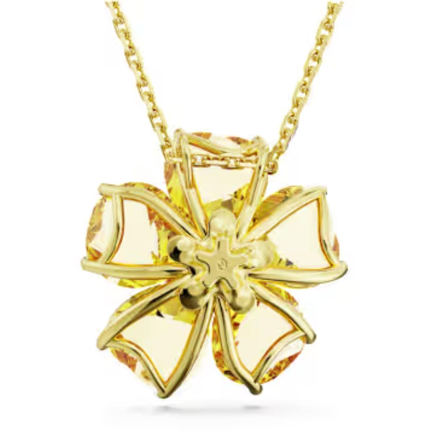 Cadena Swarovski Colgante Flor Amarilla Idyllia-1