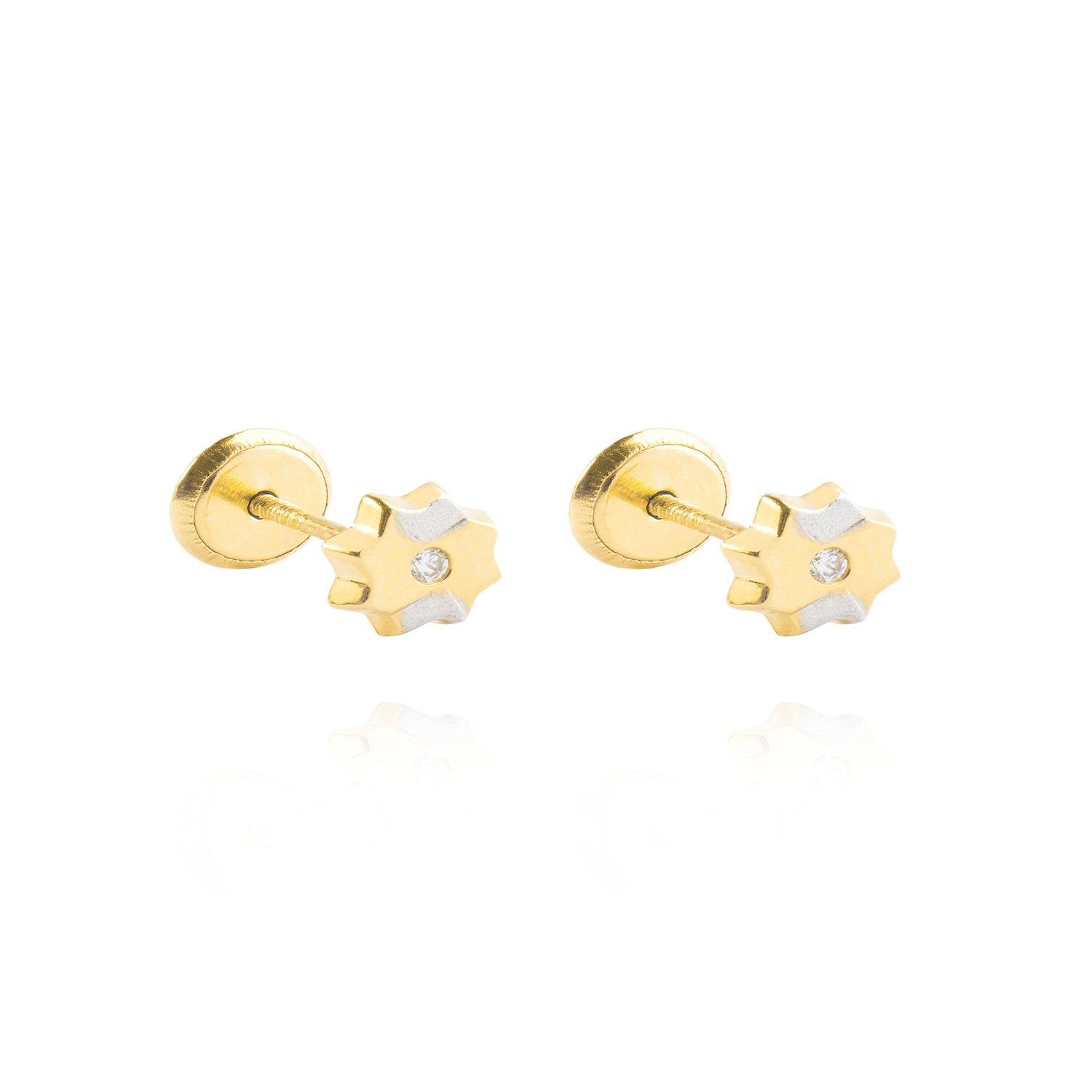 Aros de Oro 18kt Circón Bicolor puntas-2