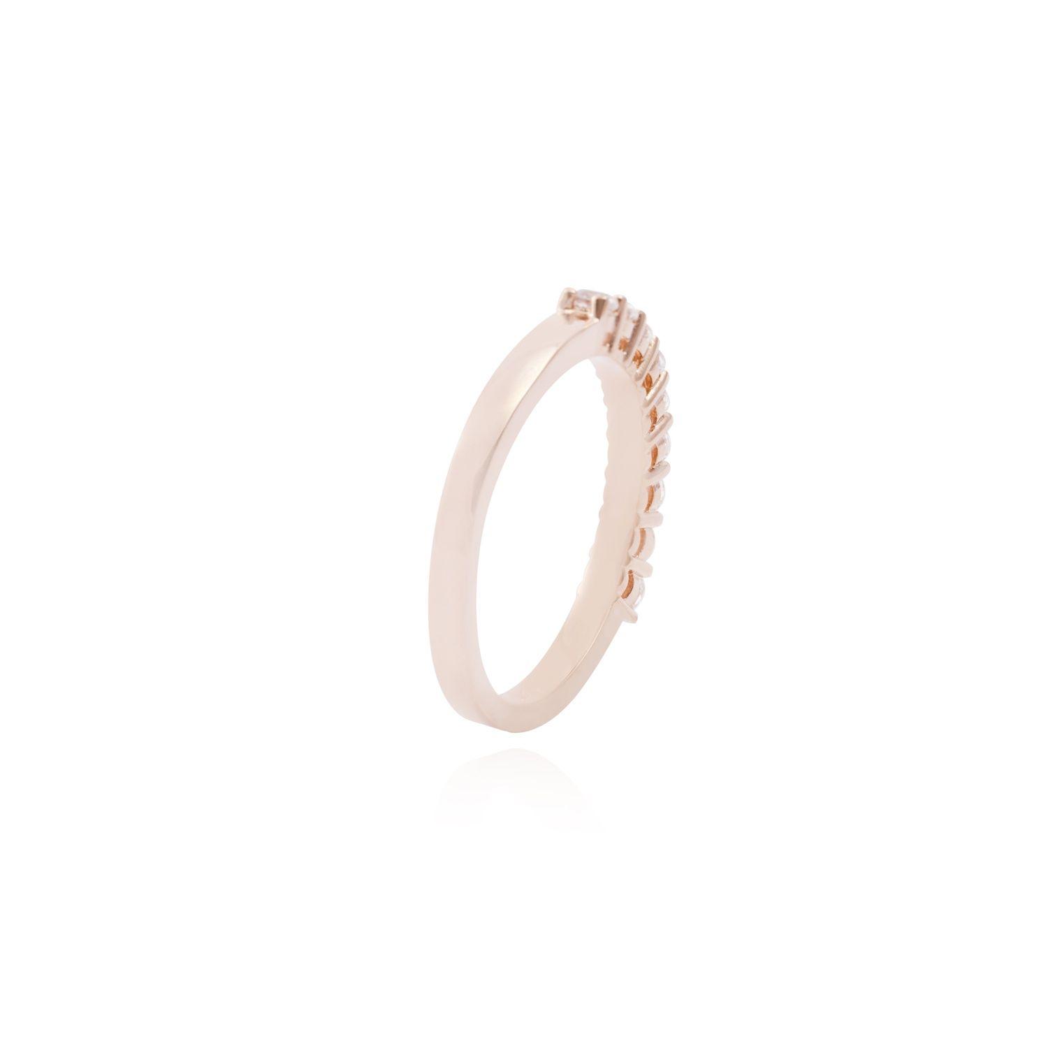 Anillo en Oro Miel 18kt Medio Cintillo-2