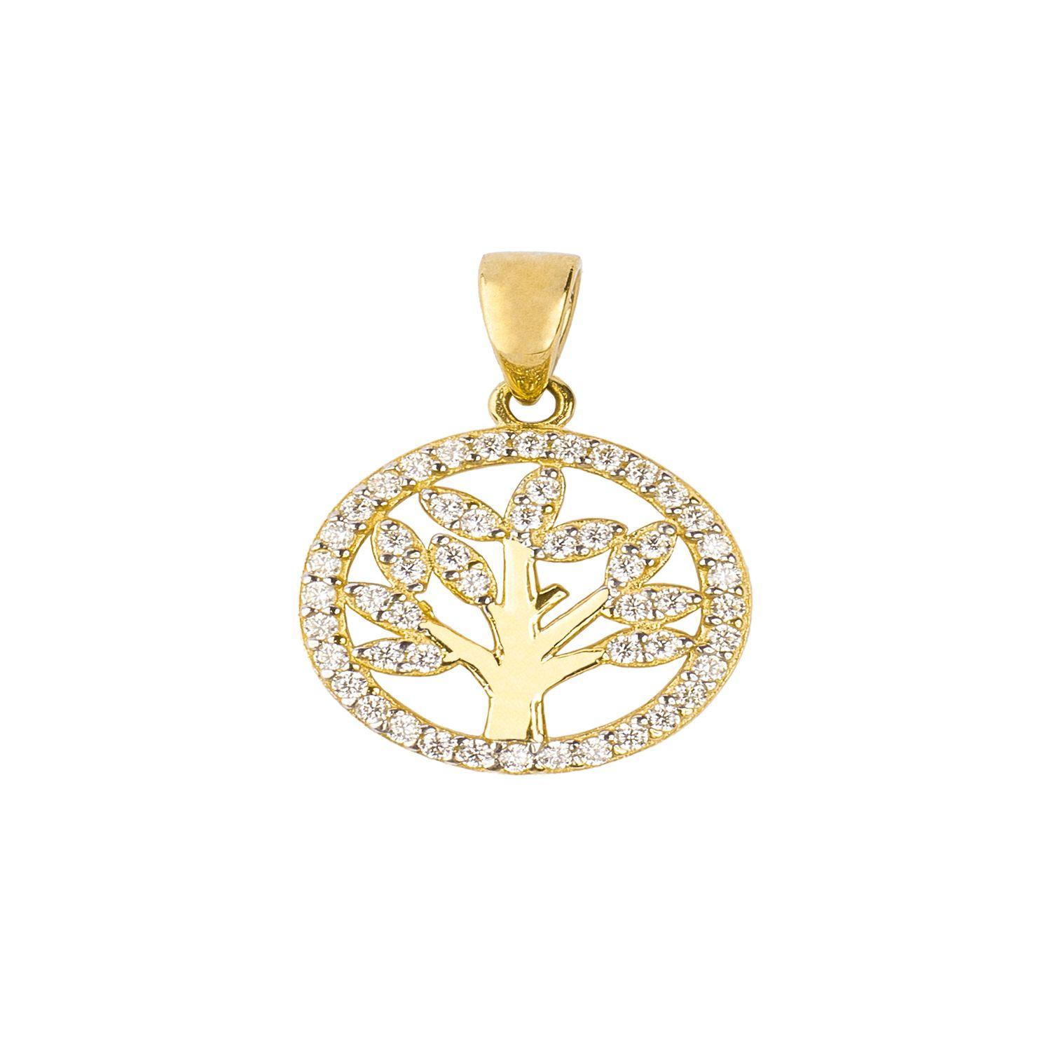 Colgante de Oro 18kt Arbol de la Vida en Circones-0