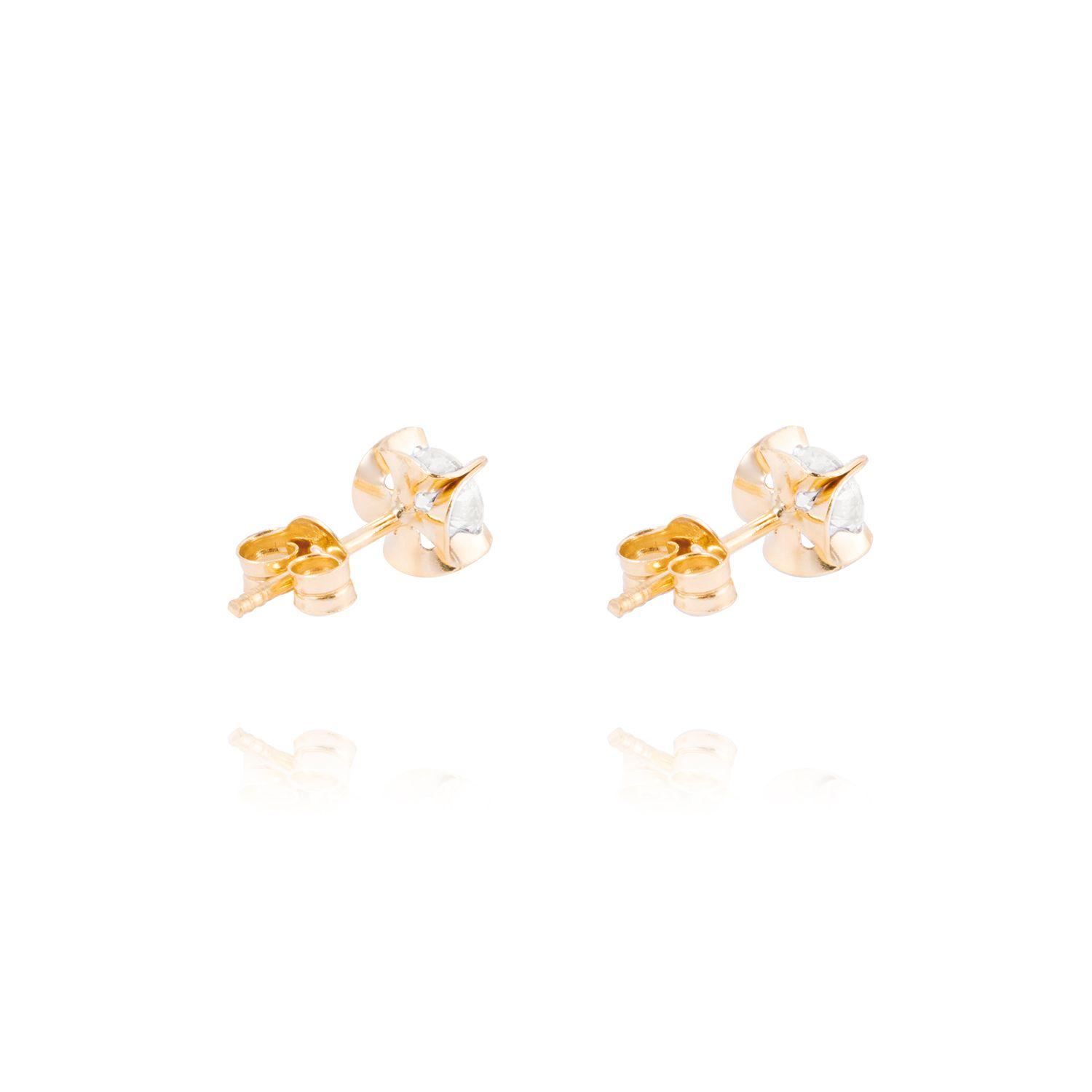 Aros de Oro 18kt Circón 4MM-2