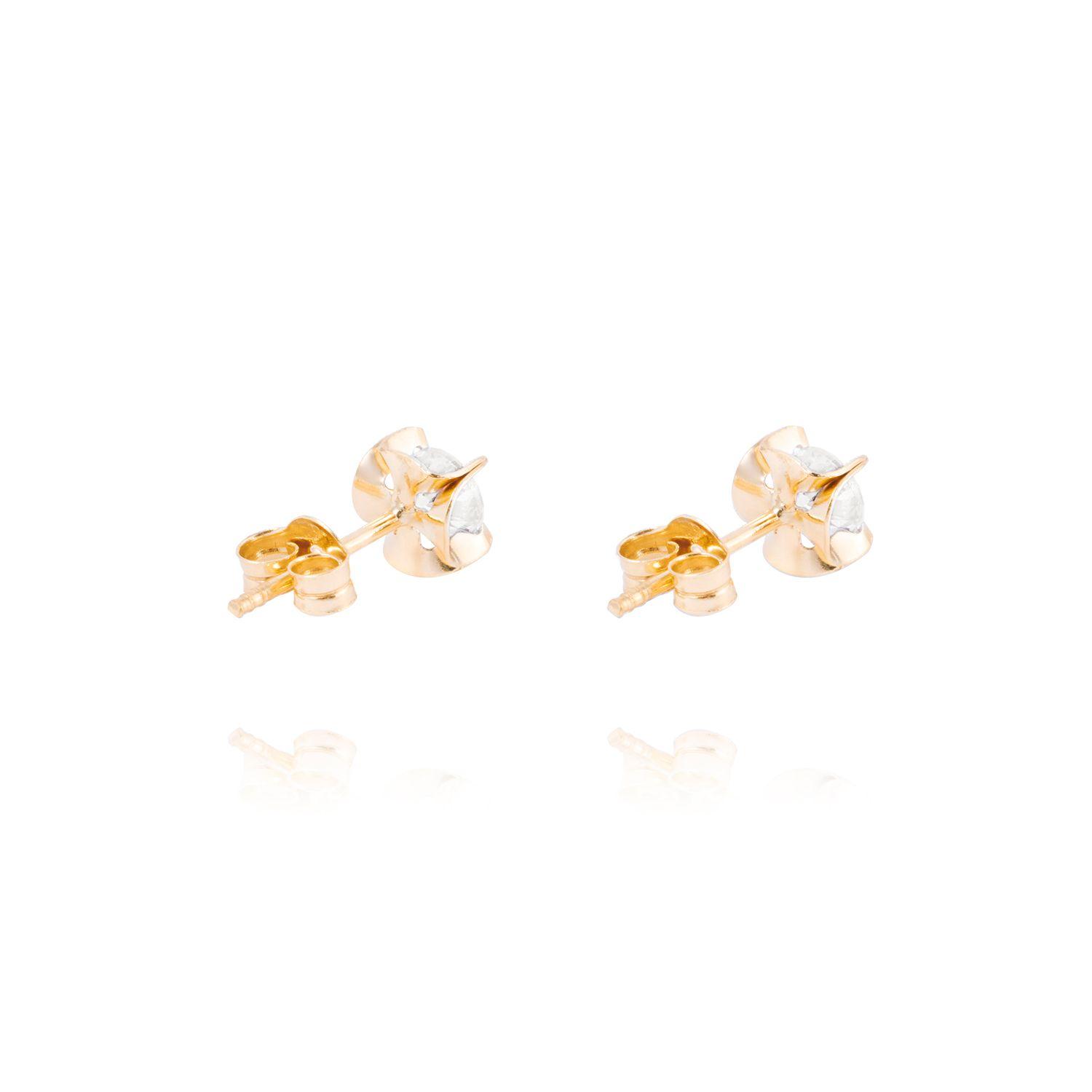 Aros de Oro 18kt Circón 4MM-2