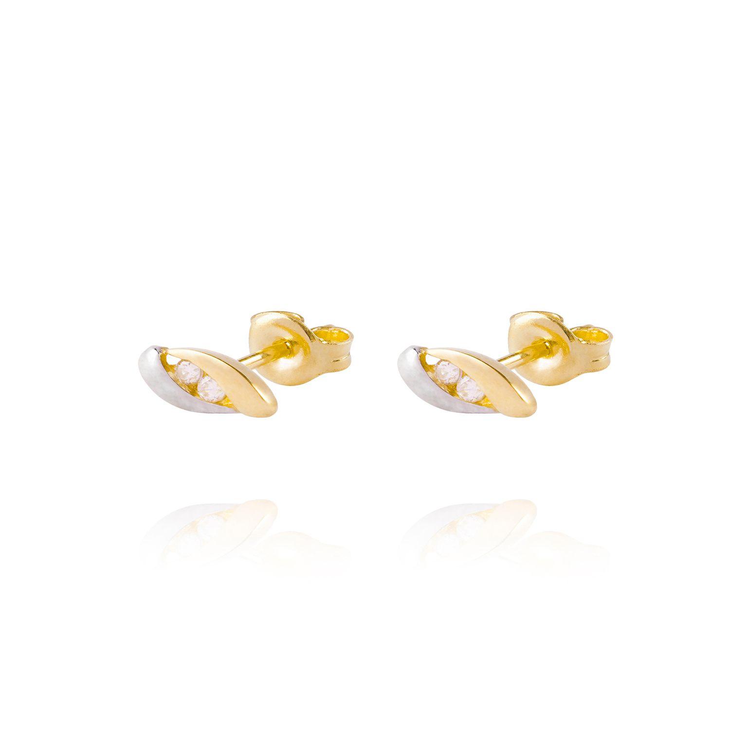 Aros de Oro 18kt Bicolor 2 Circones-0