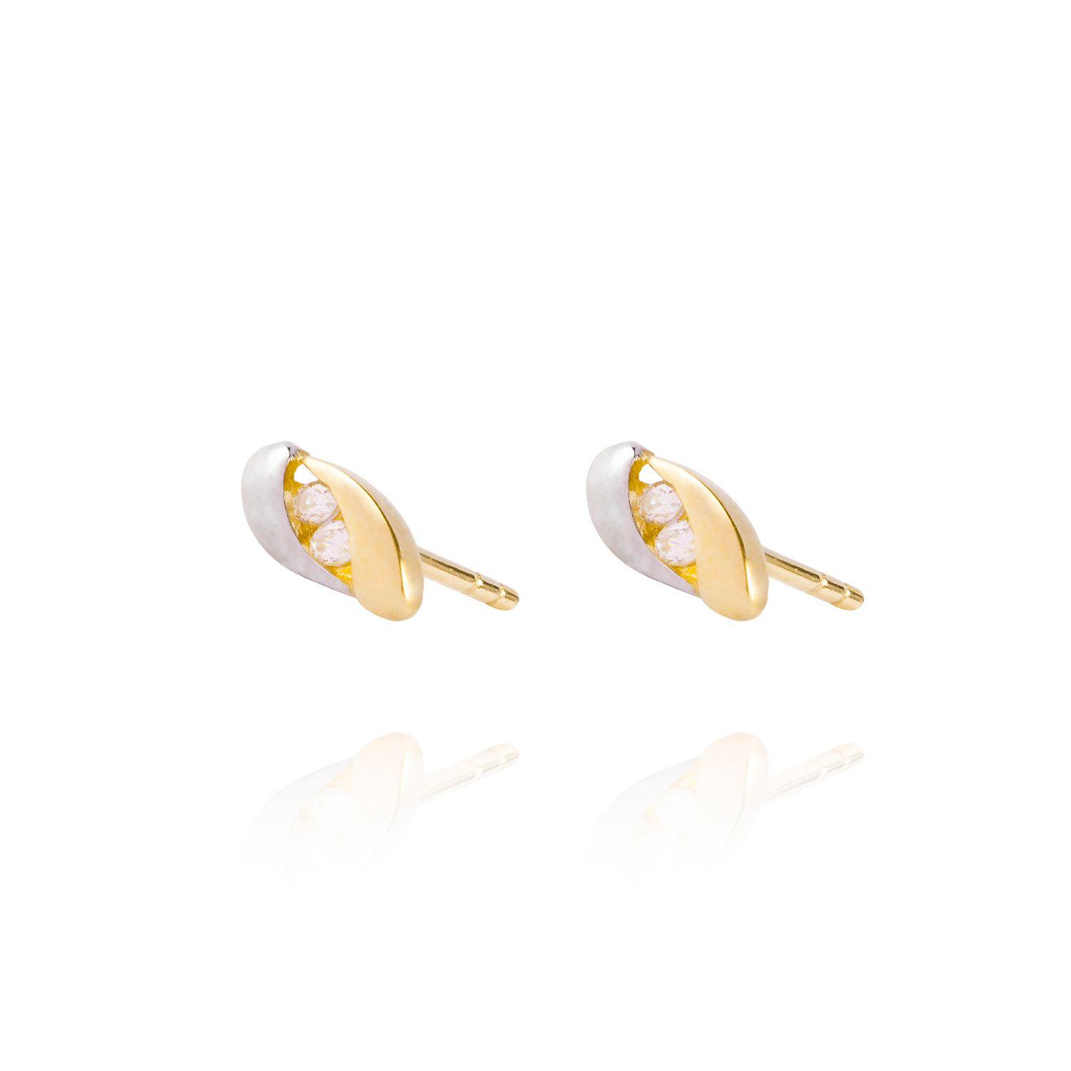 Aros de Oro 18kt Bicolor 2 Circones-1