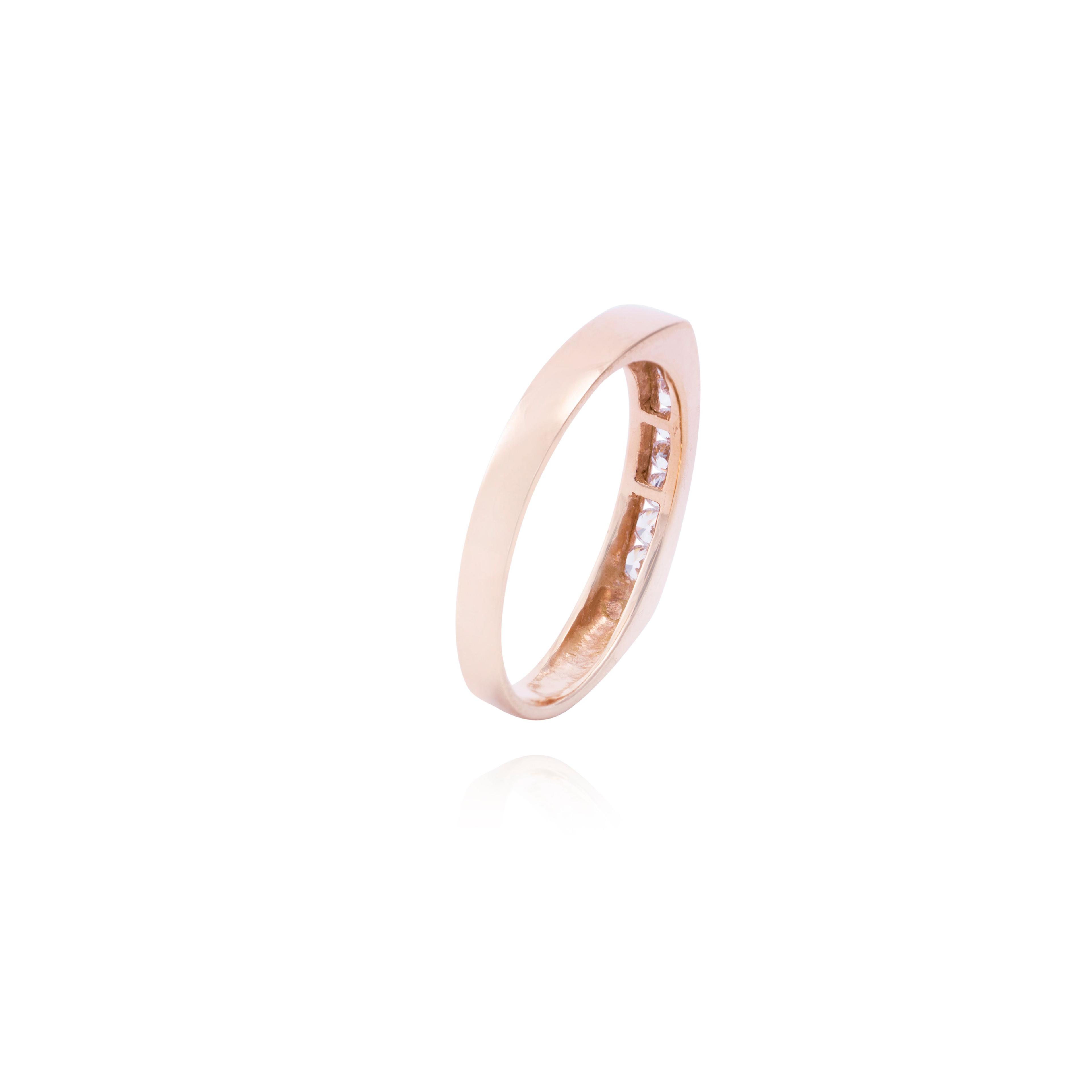 Anillo Oro Miel 18kt Circonitas Riel-2