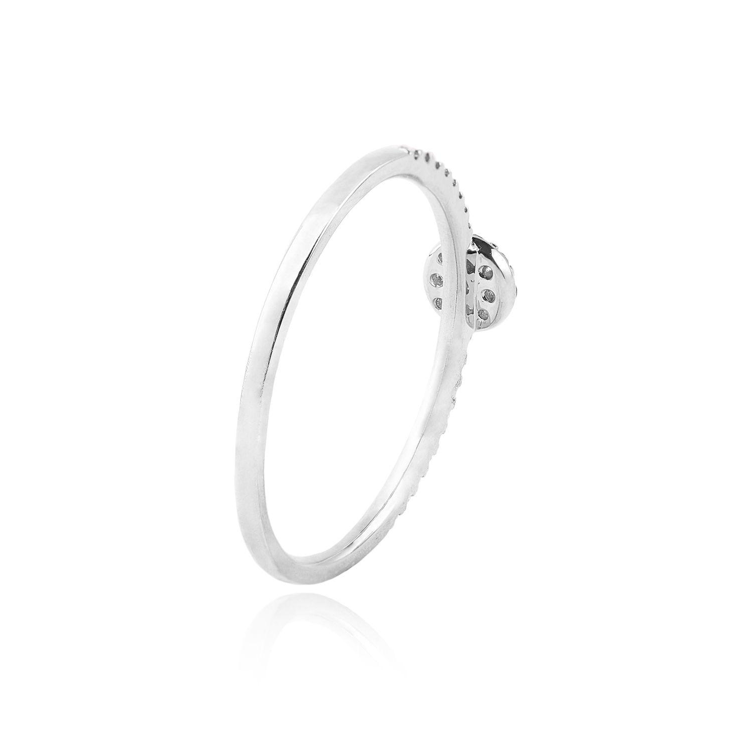 Anillo Oro Blanco 18kt Roseta y Riel Diamantes 17 Pts-2