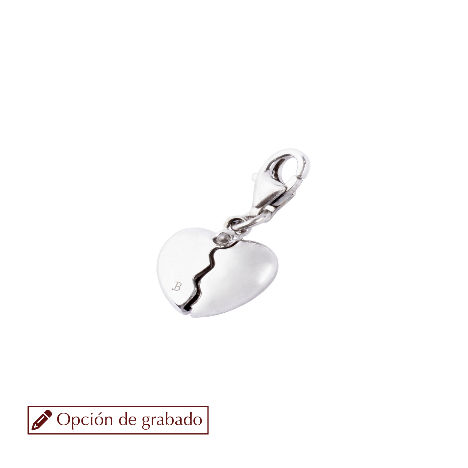 Colgante de Plata Esterlina 925 Corazon Abierto-0