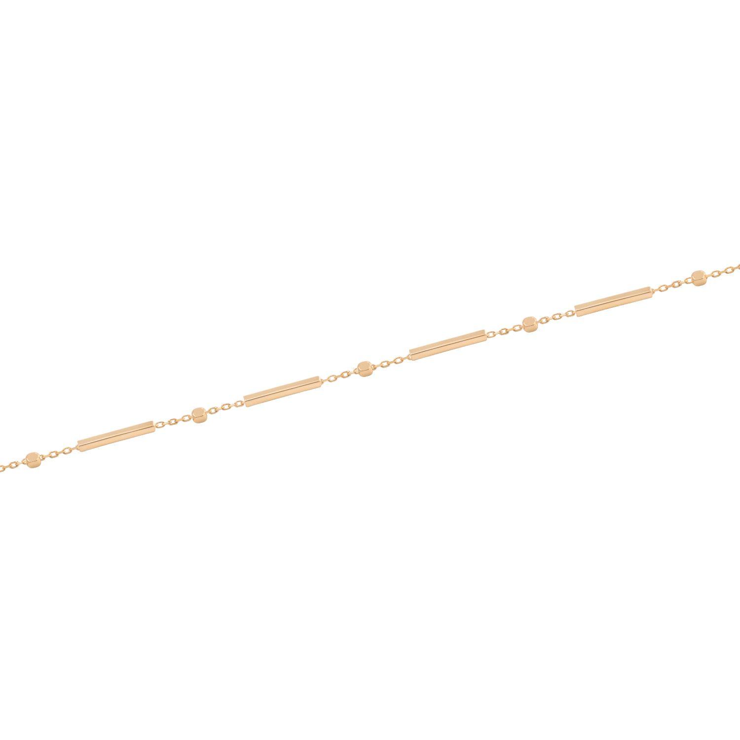 Pulsera de Oro 18kt Barras y Bolitas-2