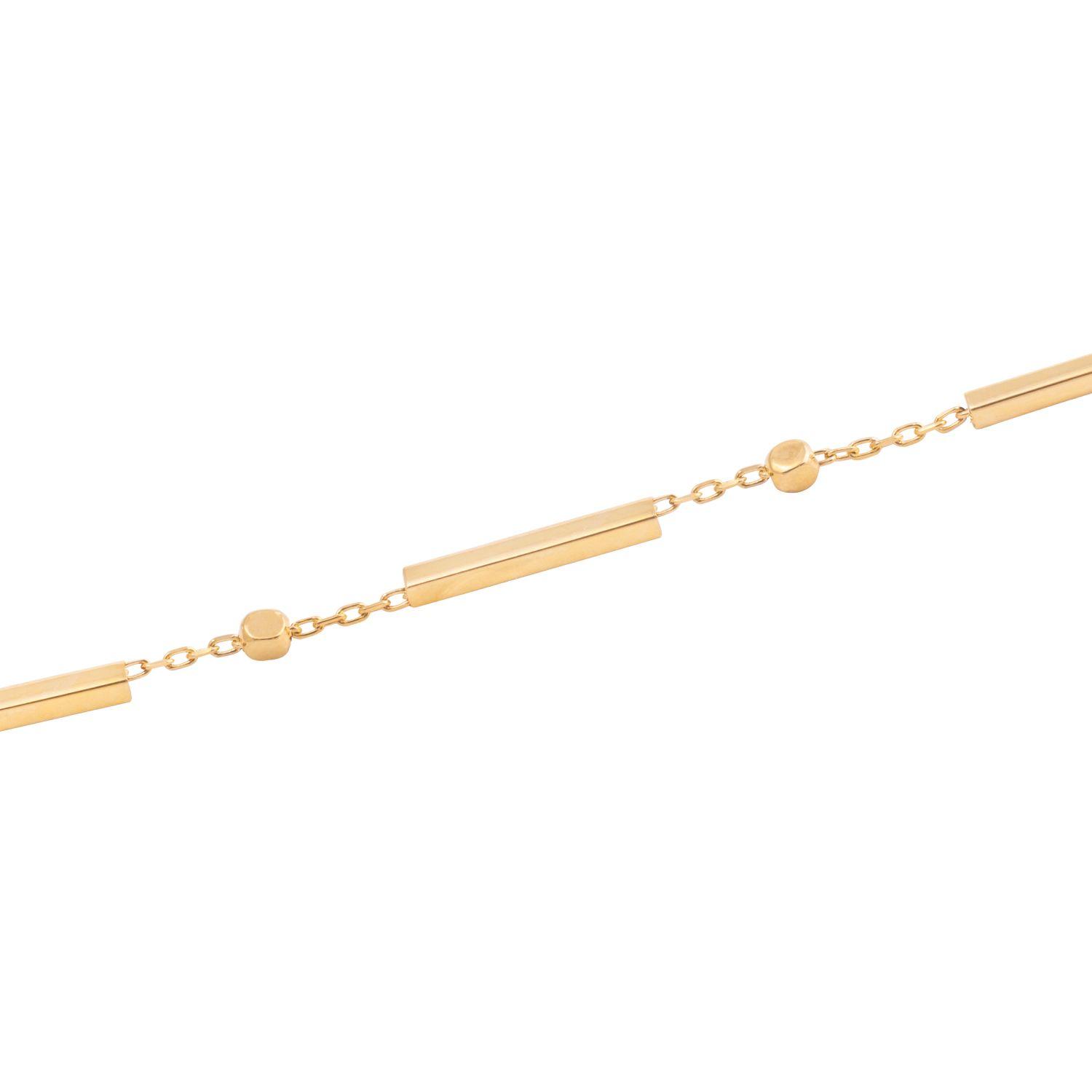 Pulsera de Oro 18kt Barras y Bolitas-1