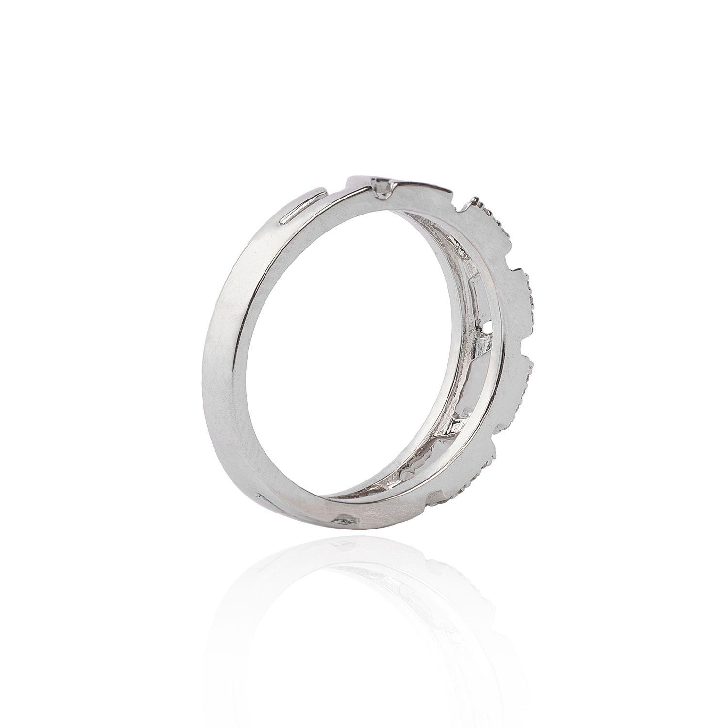 Anillo Oro Blanco 18Kt Diamantes-1