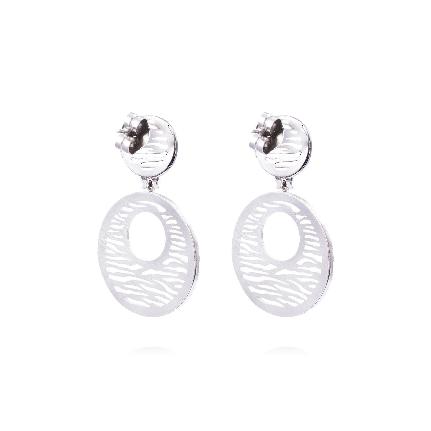 Aros Oro Blanco 18kt Dos Círculos Diamantes 1,38 Qlts-2