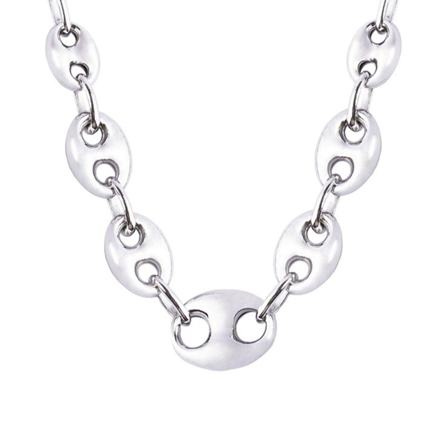 Collar de Plata Esterlina 925 Eslabones Grandes y Pequeños-2