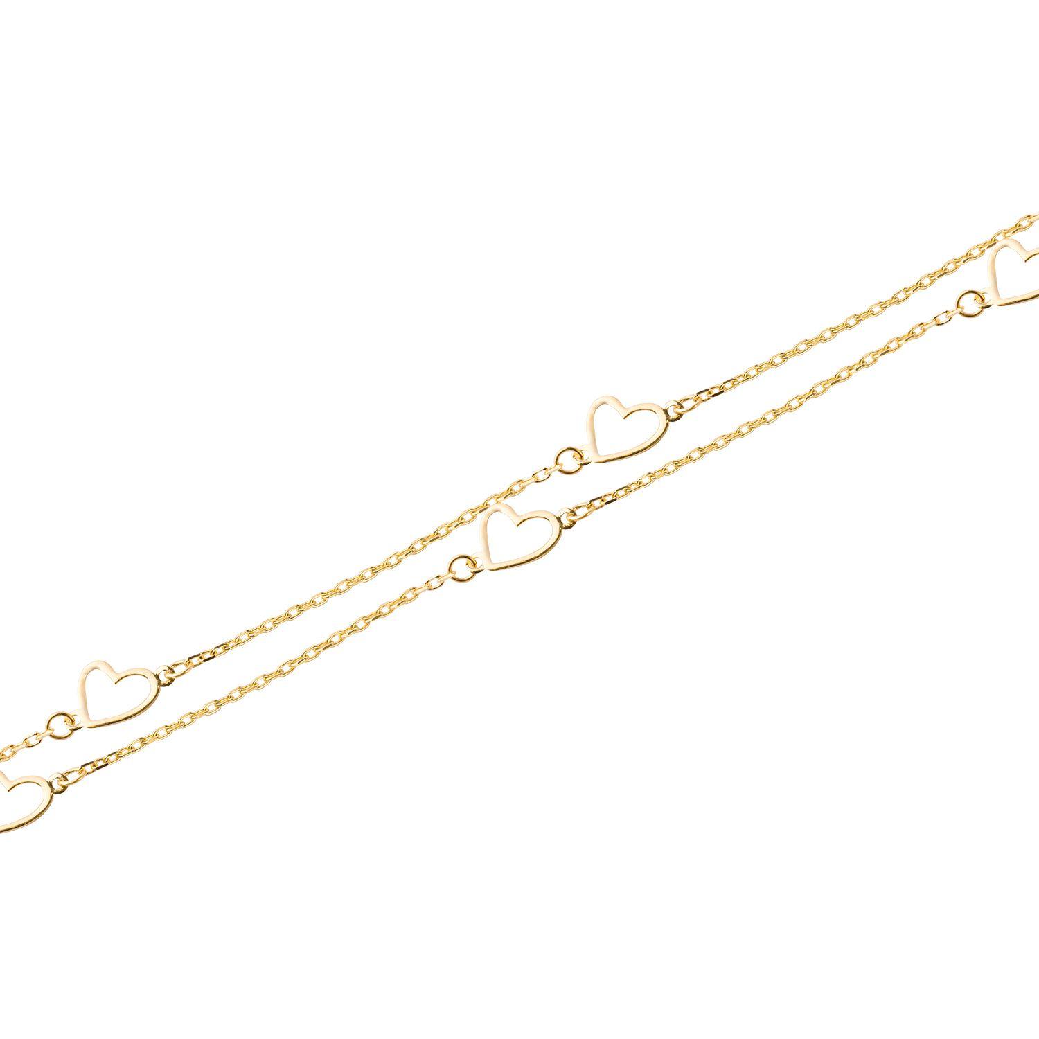 Pulseras de Oro 18kt Modelo Doble Corazón-2