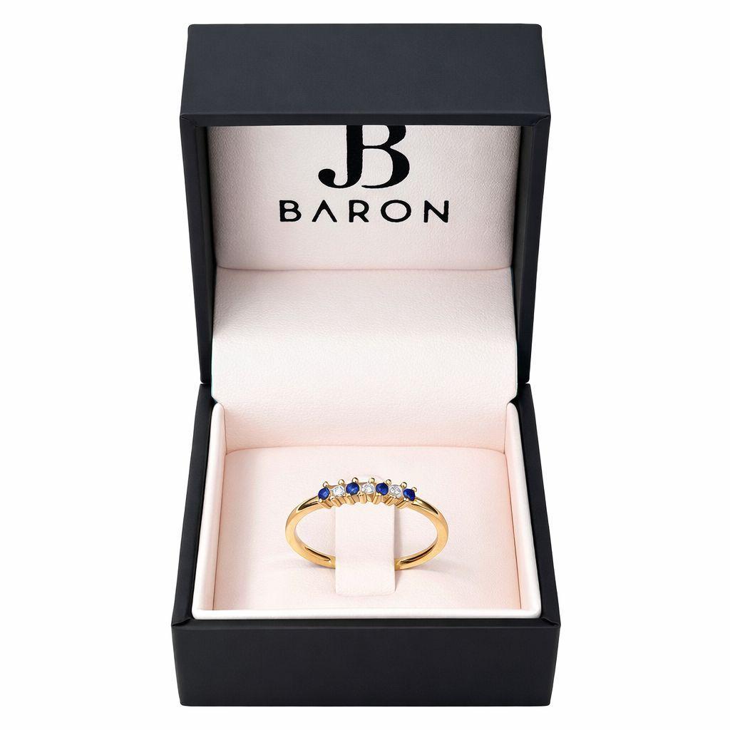 Anillo Oro Amarillo 18kt Medio Cintillo Circonita-Zafiro-2