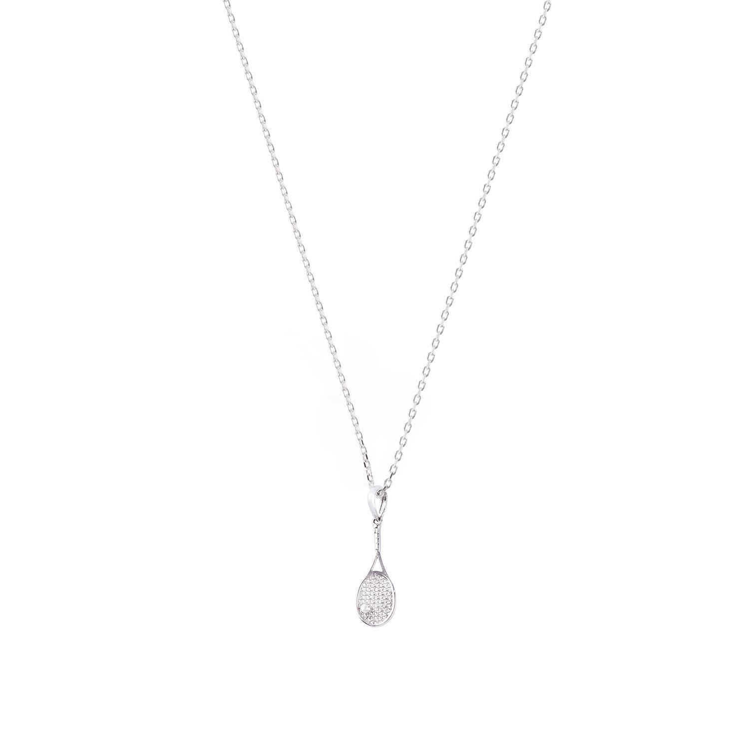 Colgante Oro Blanco 18kt Raqueta de Tenis-2