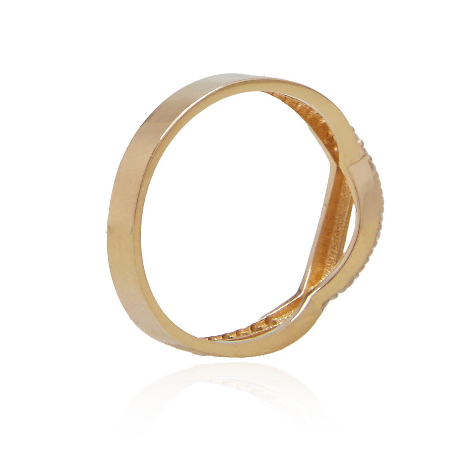 Anillo de Oro 18kt Espiral Delgado Circón-2