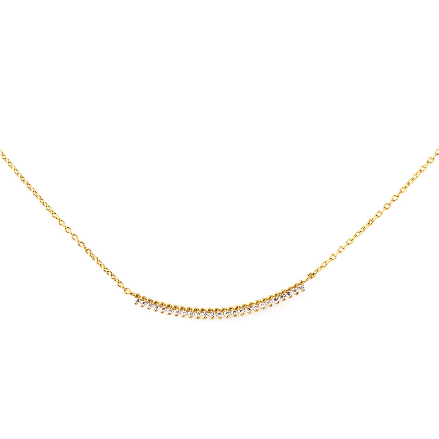 Collar de Oro 18kt Placa Circon-2