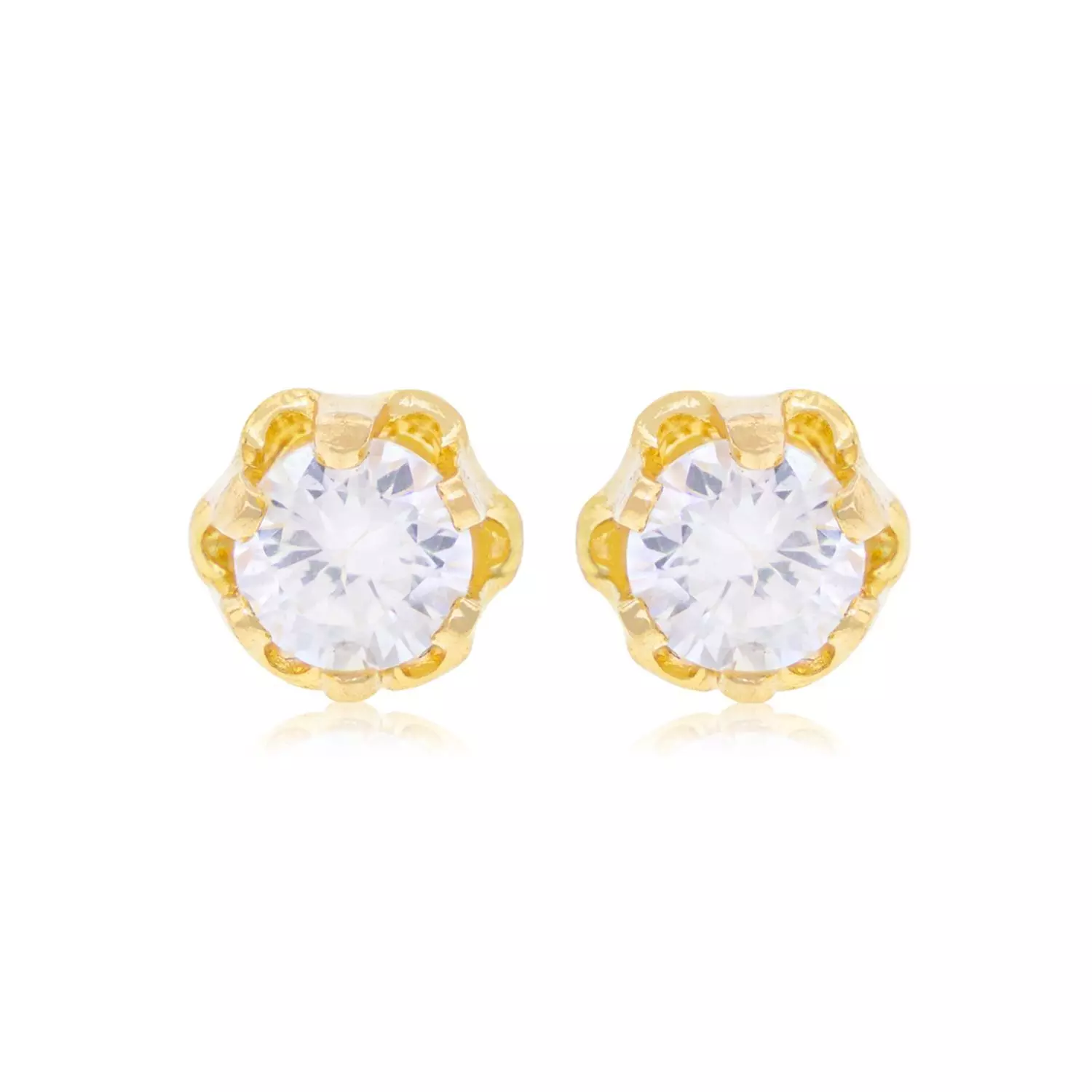 Aros de Oro 18kt Circonita de 3mm con Seis grifas-1