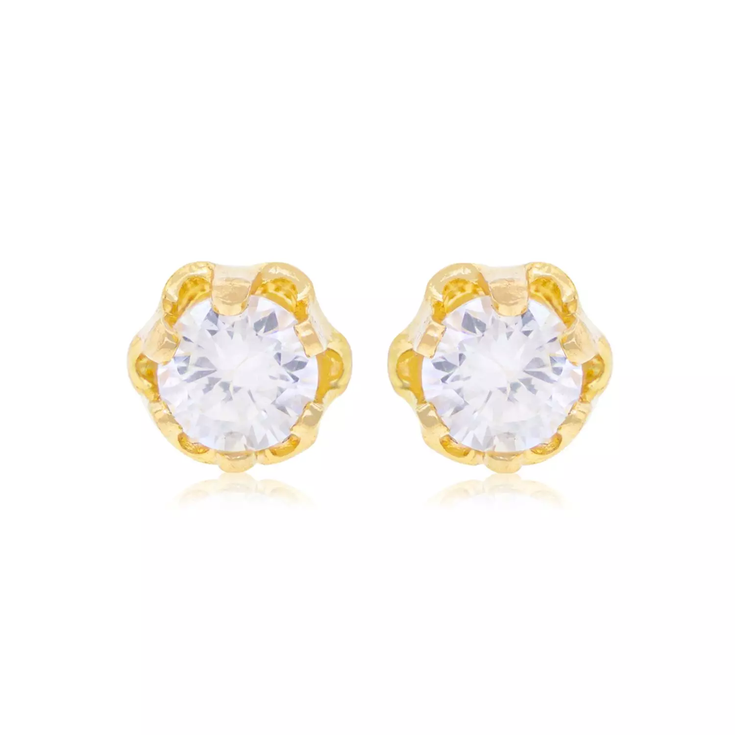 Aros de Oro 18kt Circonita de 3mm con Seis grifas-0