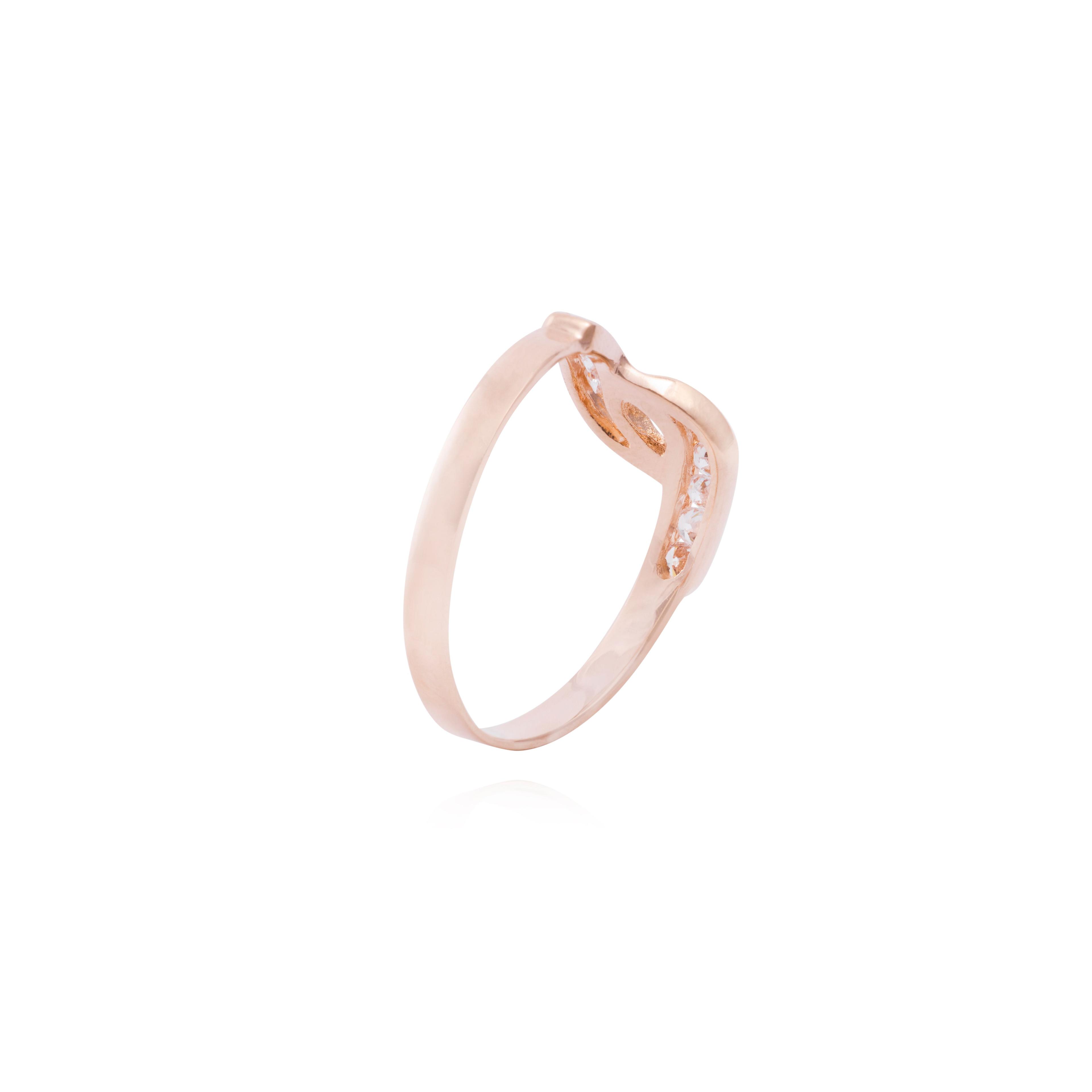 Anillo Oro Miel 18kt Doble Circonita-2