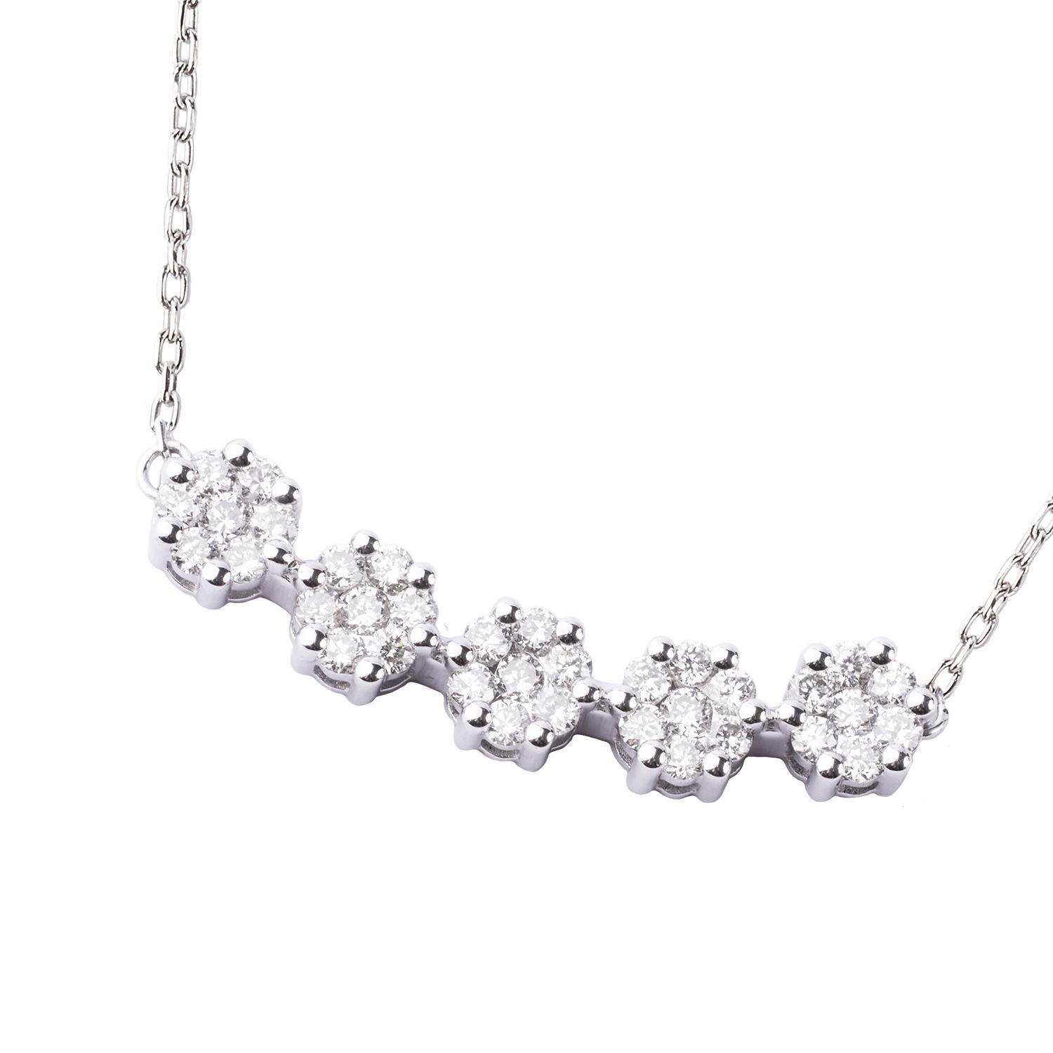 Collar de Oro 18kt con Diamantes de 34Pts SI/H Totales Corte Brillante-1