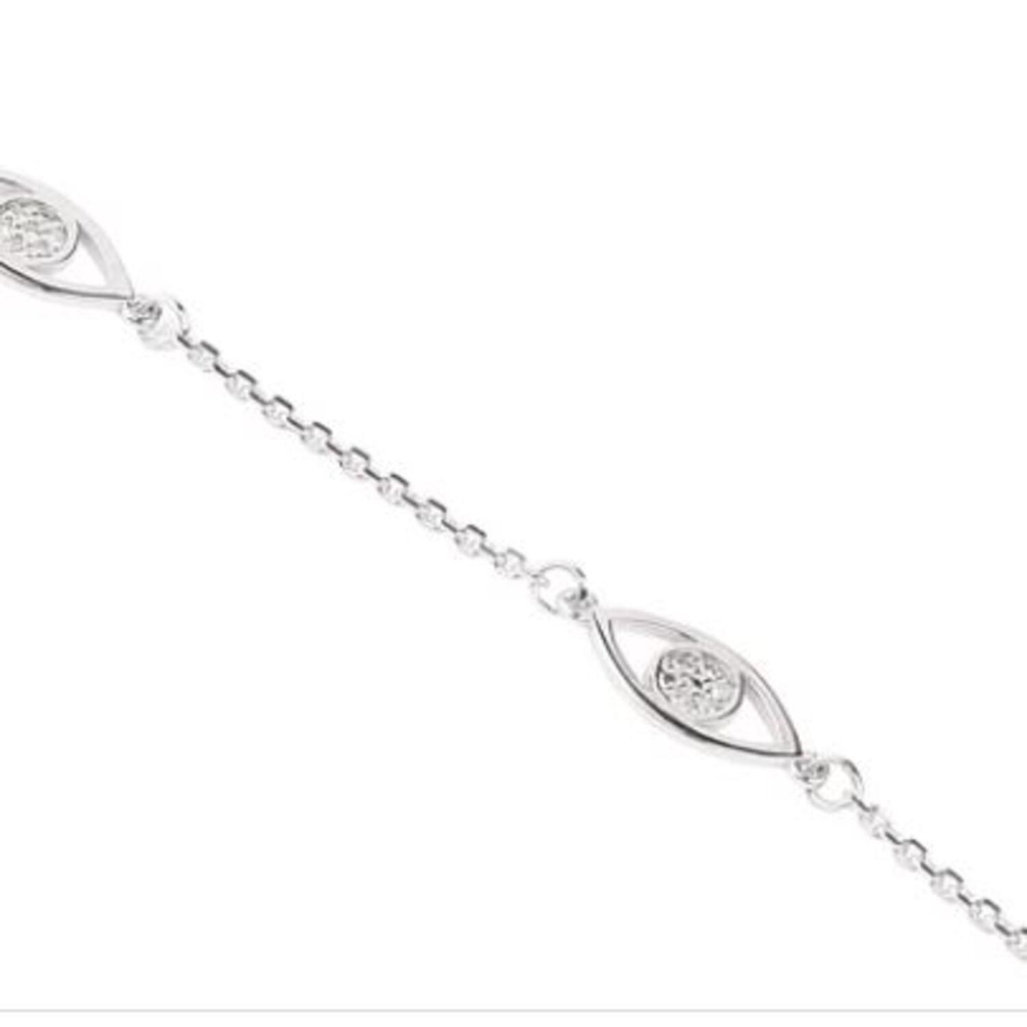 Pulsera Oro Blanco 18kt Diamantes 4 Puntos-2