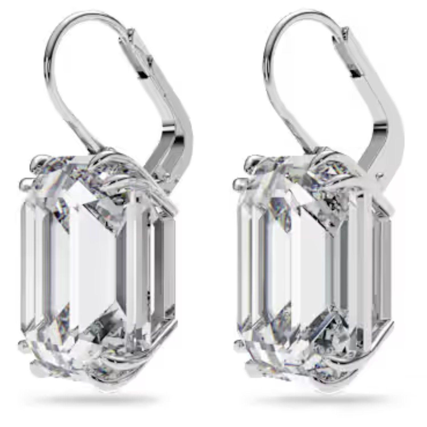 Aros Swarovski Cuadrado Blanco-1