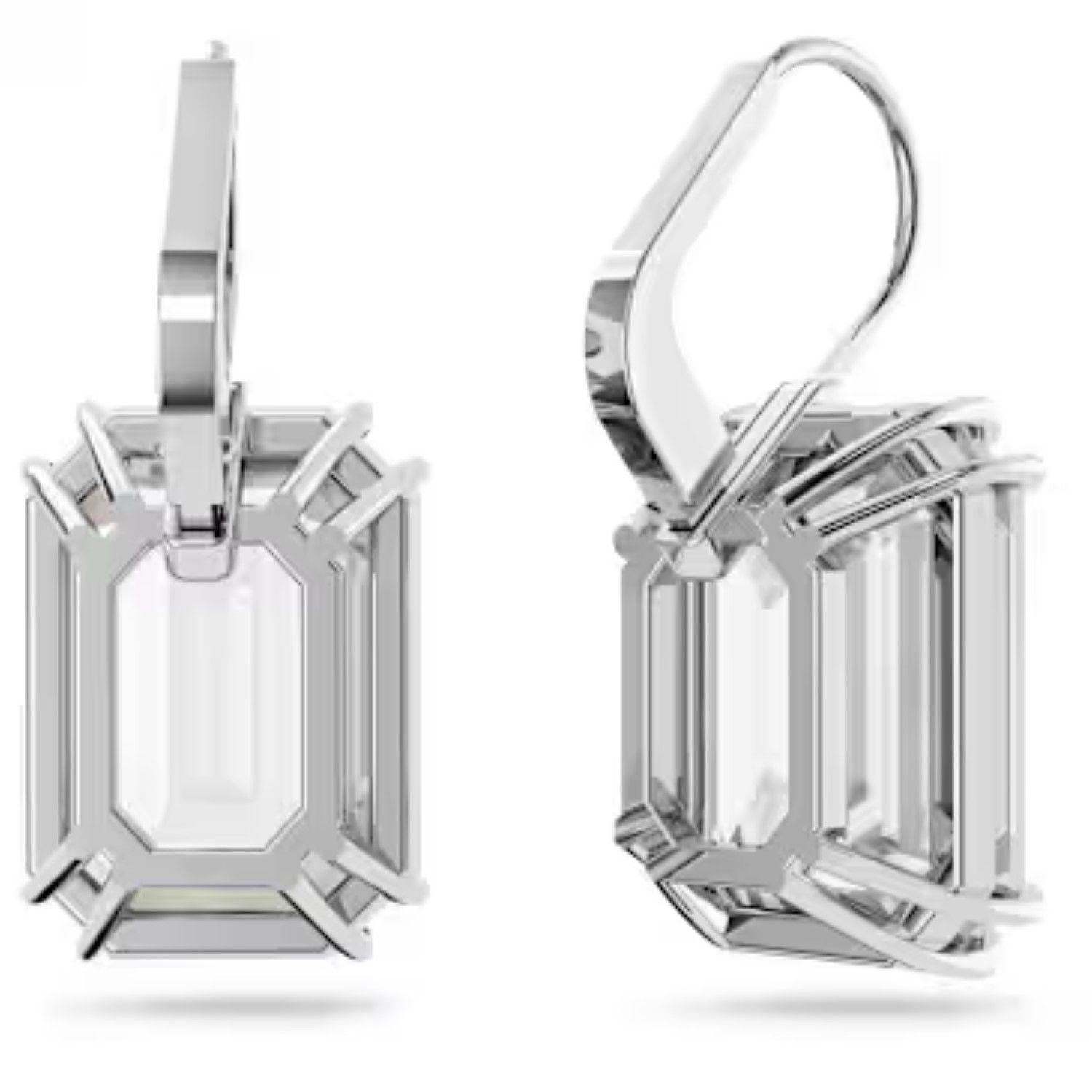 Aros Swarovski Cuadrado Blanco-2