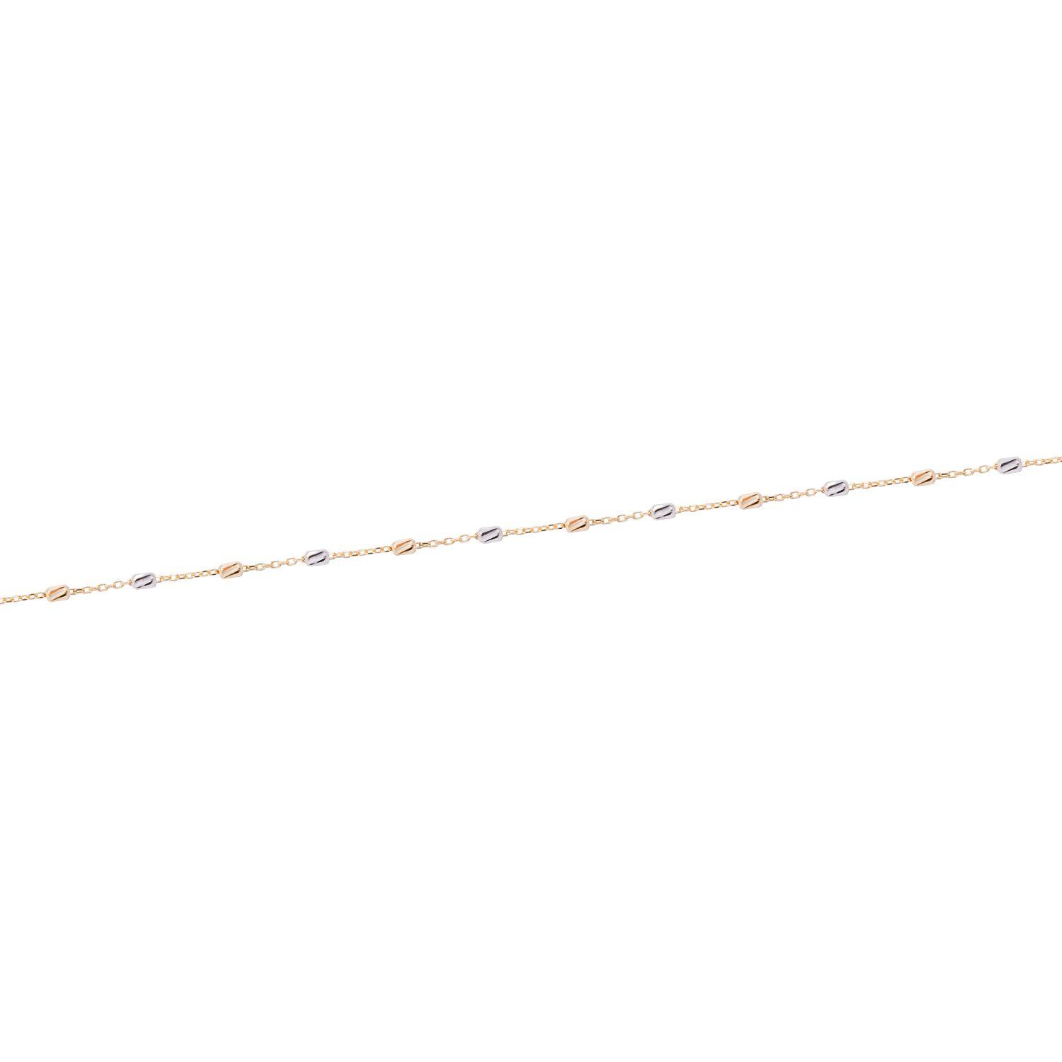 Tobillera Oro Amarillo 18kt Eslabones Tricolor-2