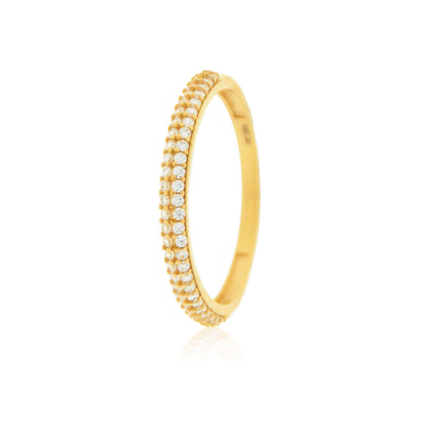 Anillo Compromiso de Oro 18Kt Medio Cintillo Circon-0