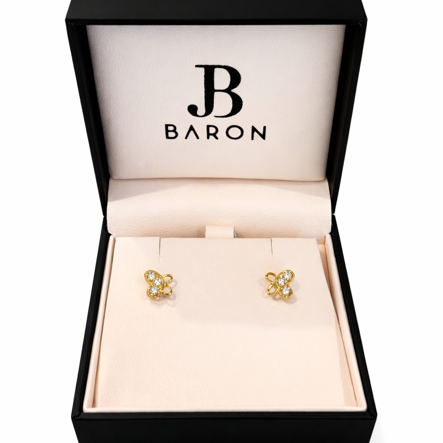 Aros Oro Amarillo 18kt Mariposa Circonita-2