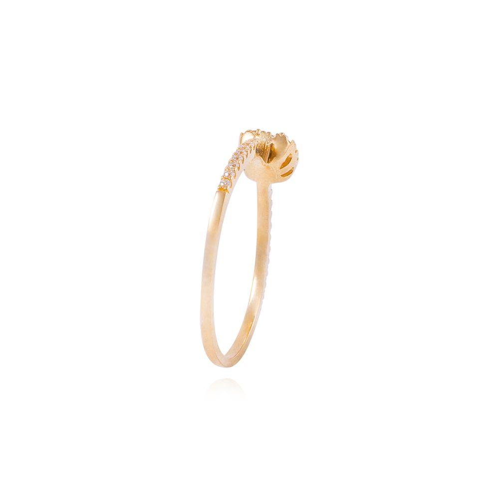Anillo Oro Amarillo 18kt Circonita Central 3MM-2