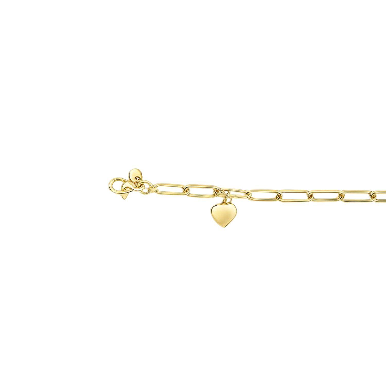 Pulsera Oro Amarillo 18kt Eslabon-Corazón-2