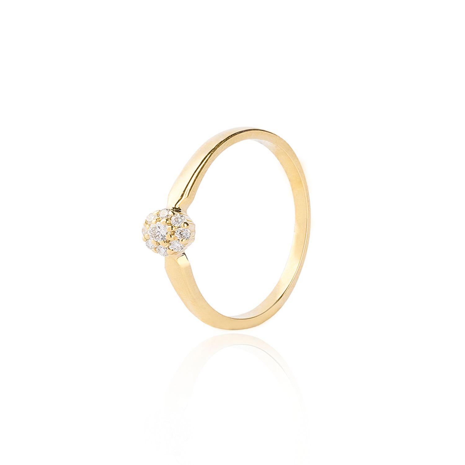 Anillo Oro Amarillo 18kt Diamantes 9 Pts-0