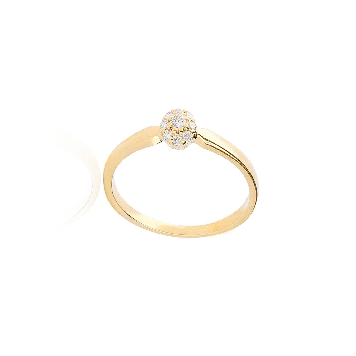Anillo Oro Amarillo 18kt Diamantes 9 Pts-2